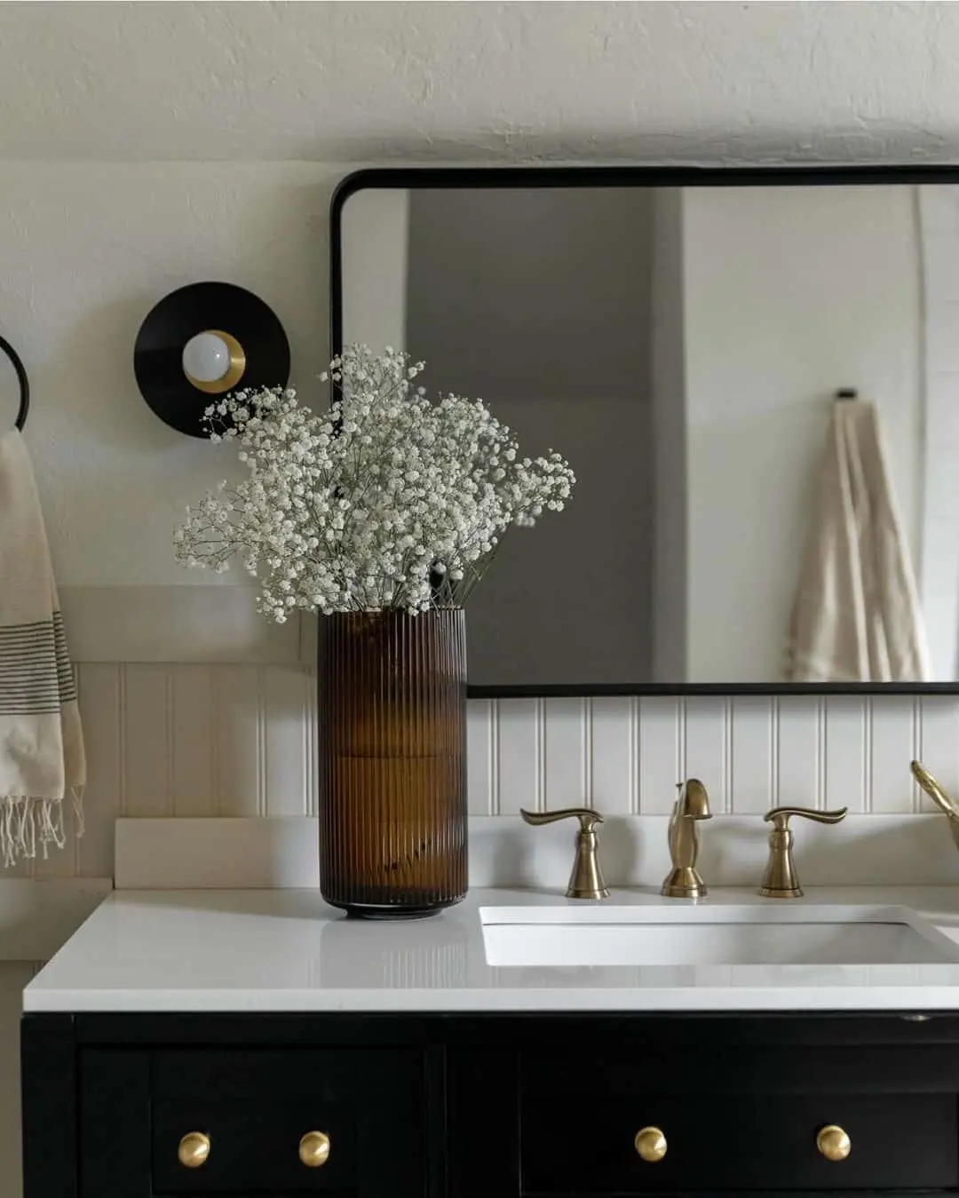 Fluted Amber Vase for Organic Texture