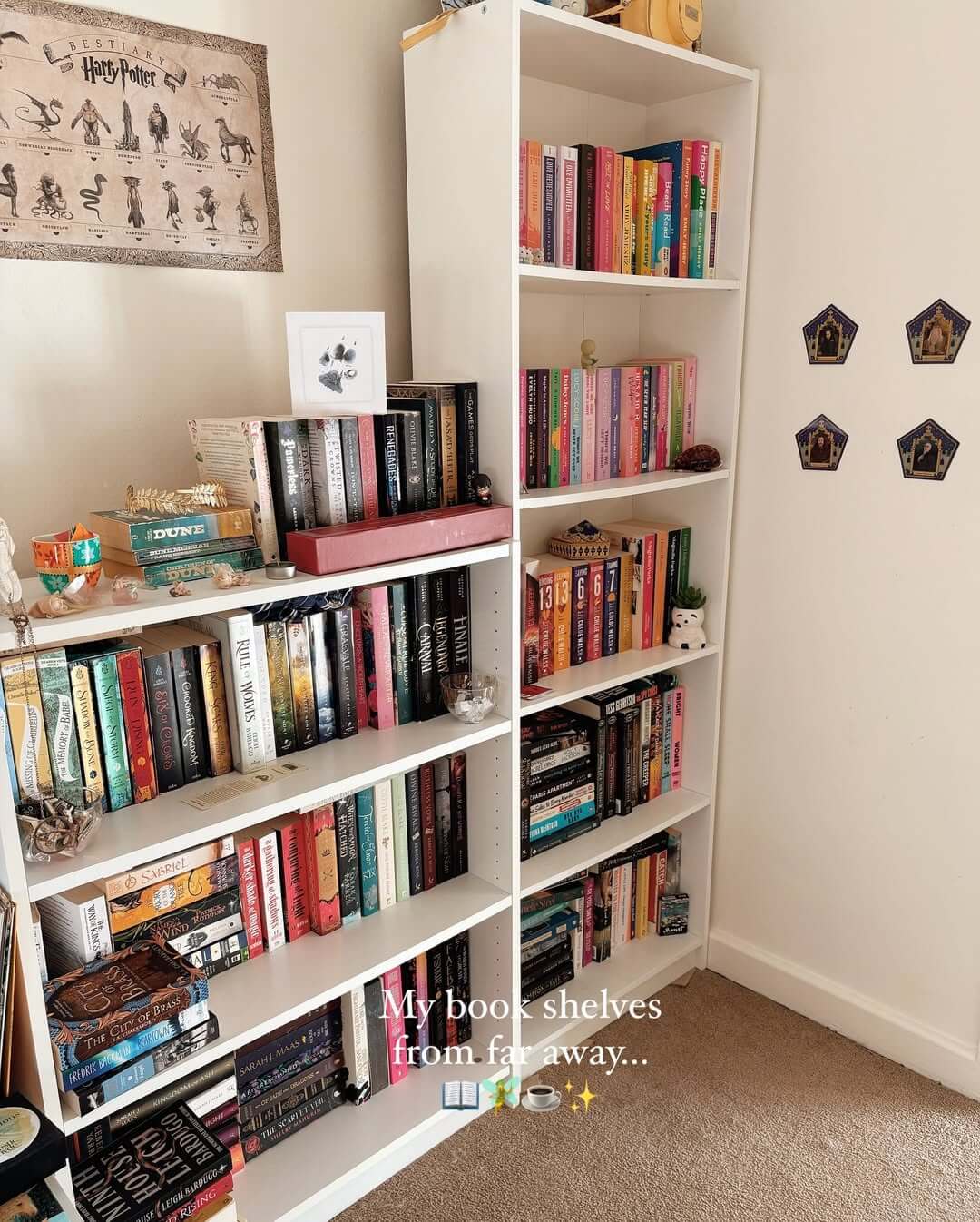 Layered Bookshelves with Decorative Boxes
