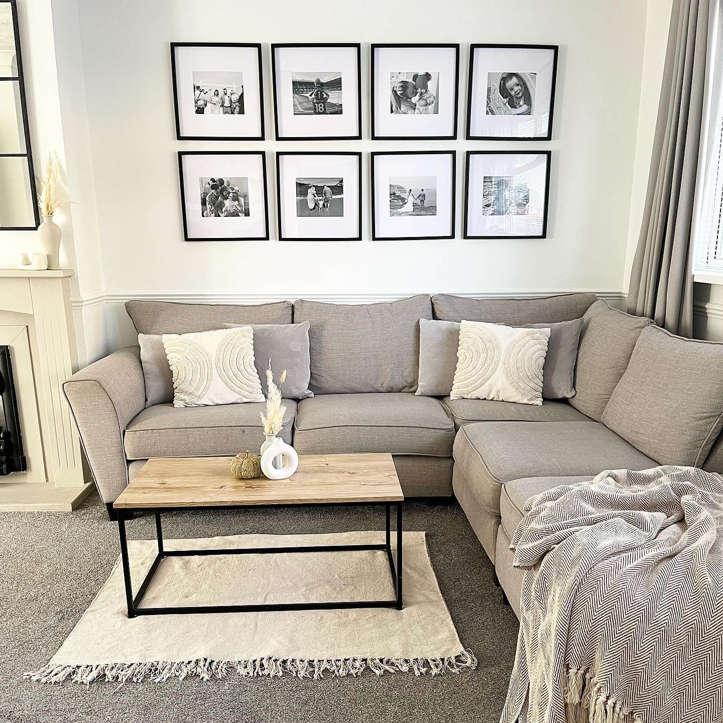 Symmetrical Grid Above the Sofa
