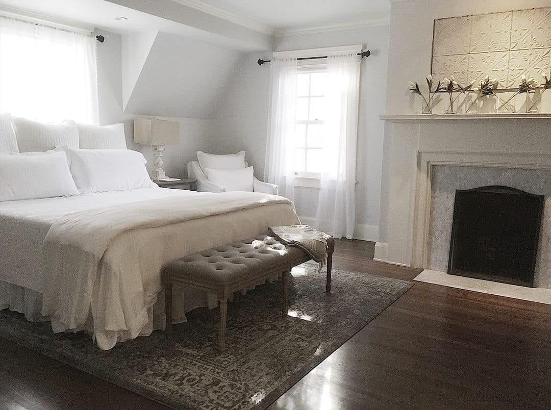 Pressed Tin Tiles Add Vintage Texture Above Fireplace