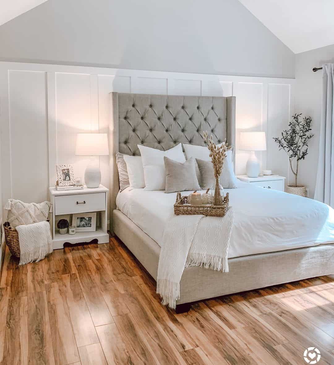 Tufted Upholstered Headboard Adds Cozy Texture