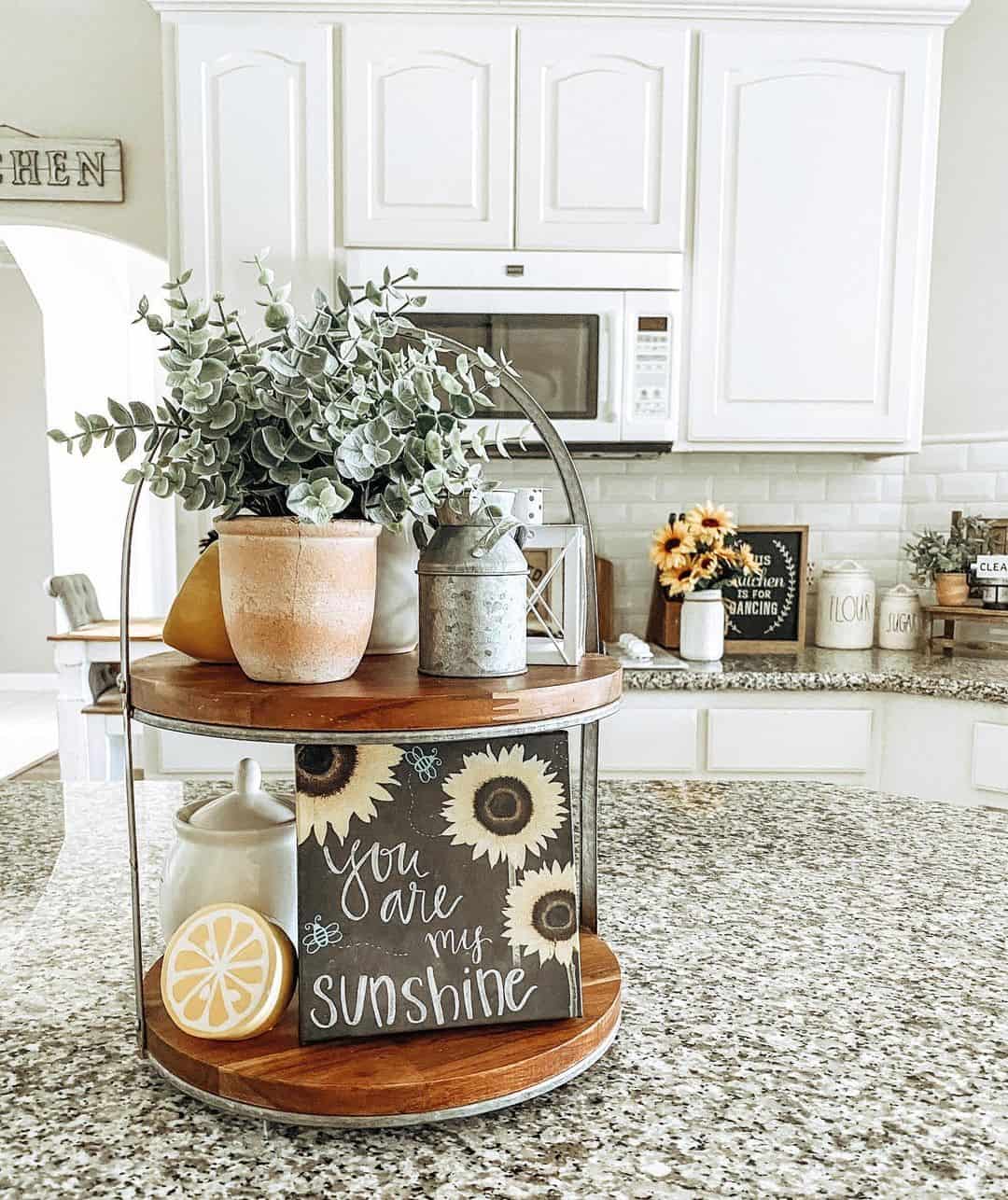 Sunflower Tiered Tray with 'You Are My Sunshine' Sign