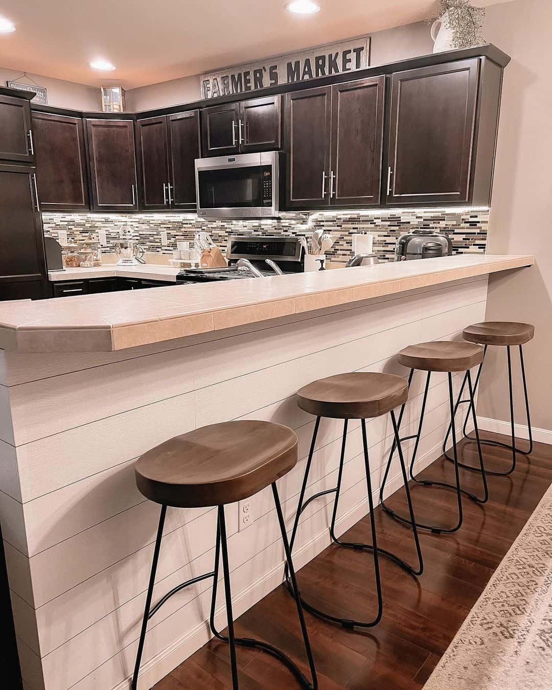 Shiplap Paneling Adds Casual Charm to Kitchen Island