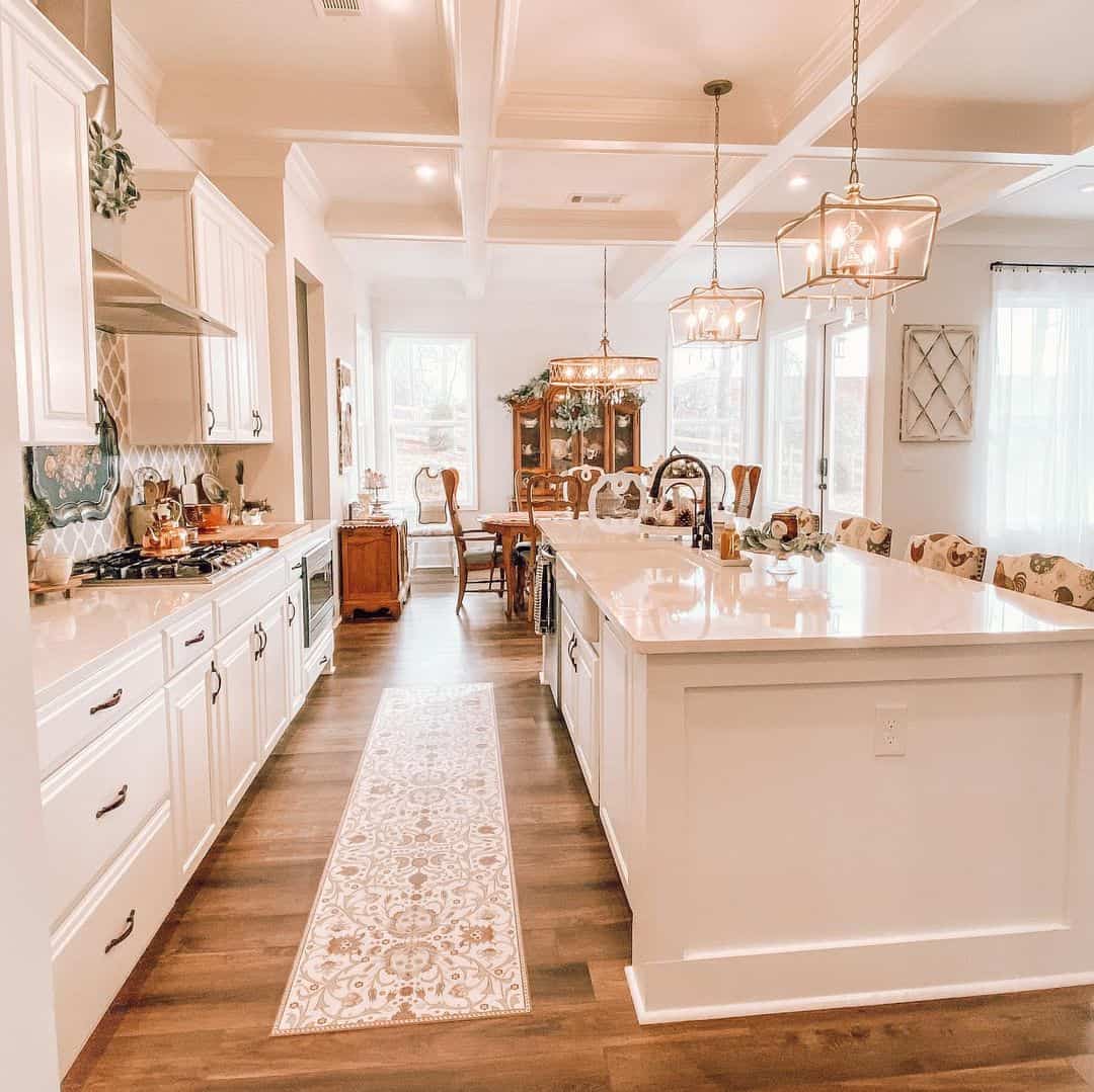 Coffered Ceiling With Recessed Panels Adds Architectural Detail