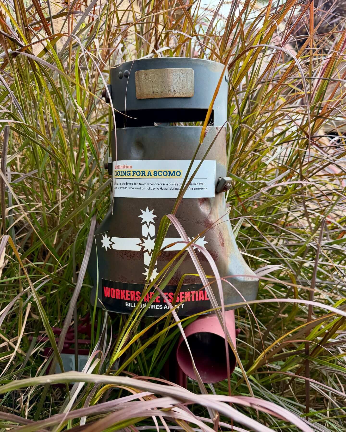 Sticker-Adorned Mailbox for Personal Flair