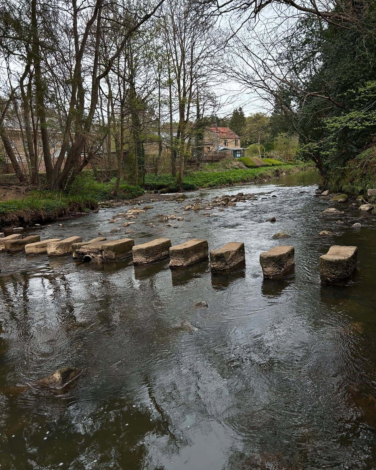 Cross Streams Naturally with Rough-Hewn Stone Blocks