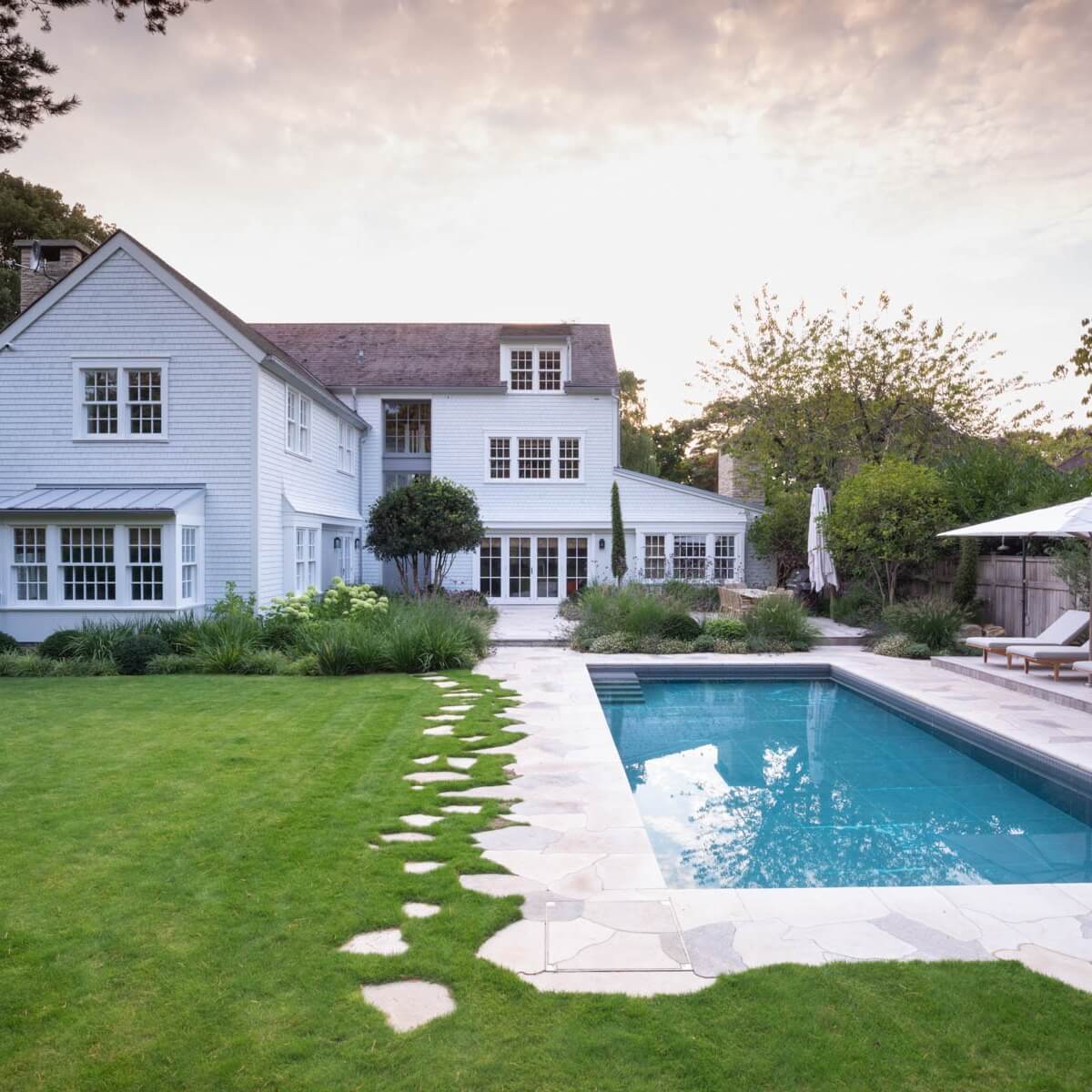 Blend a Walkway into the Lawn with Irregular Stone Slabs