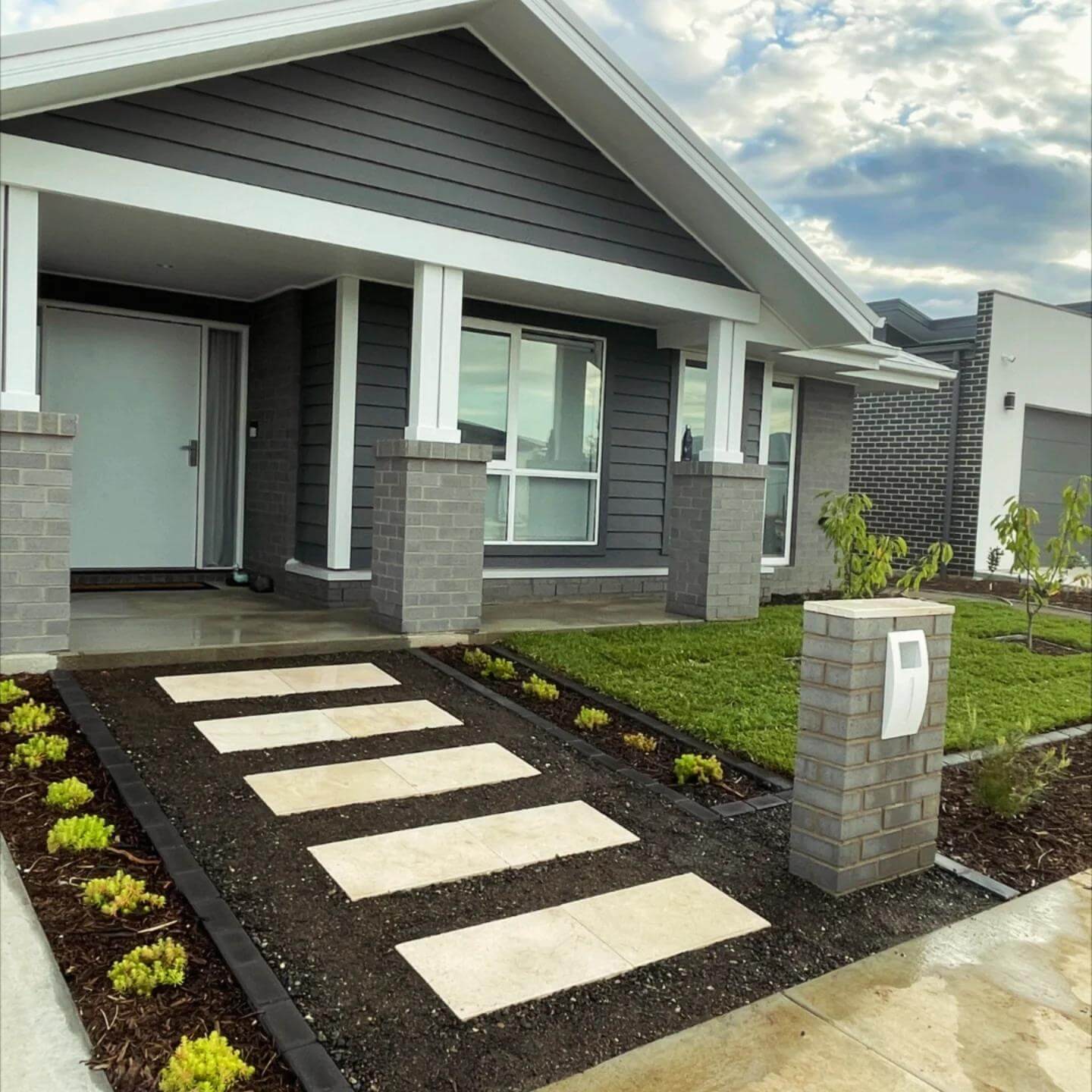 Bring Order to Your Entryway with Cream Rectangular Pavers