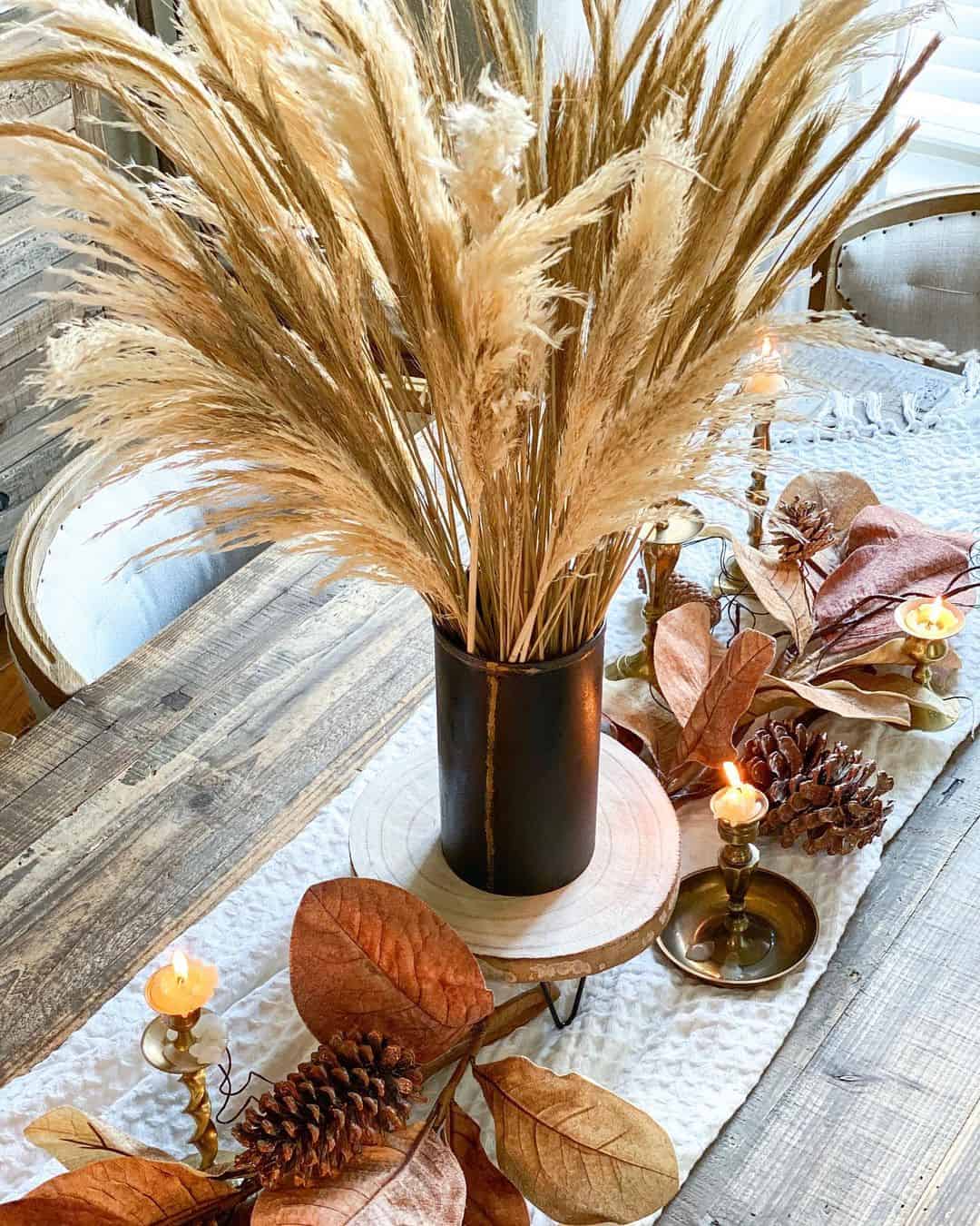 Tall Matte Black Vase for Dramatic Pampas Grass