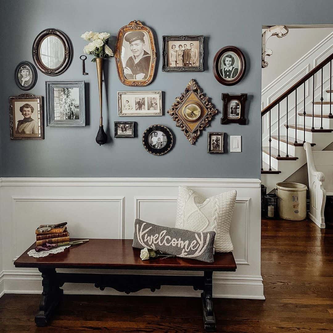 Gallery Wall of Vintage Portraits and Keepsakes