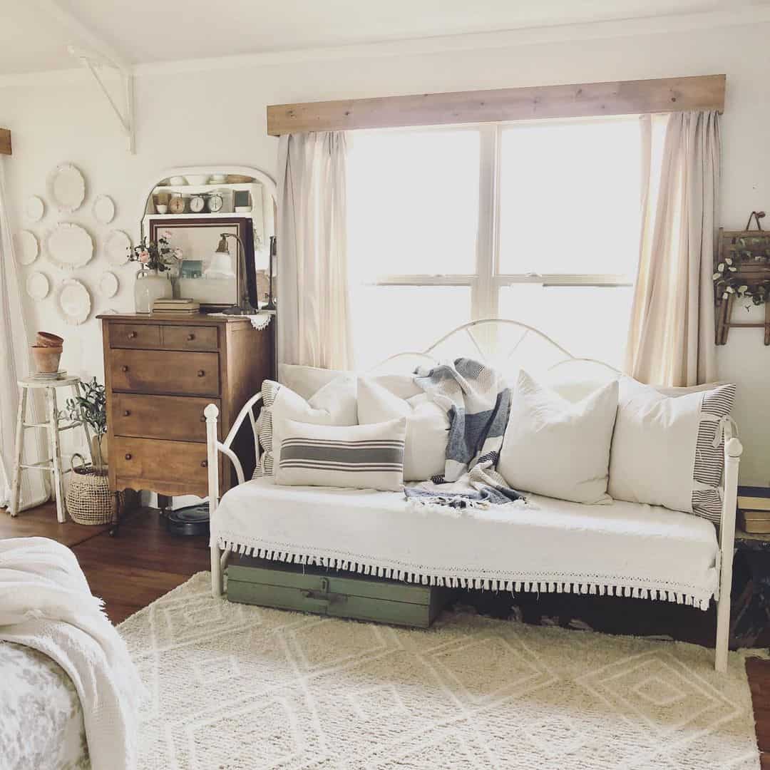 Olive Green Suitcase Adds Unexpected Storage Under Daybed