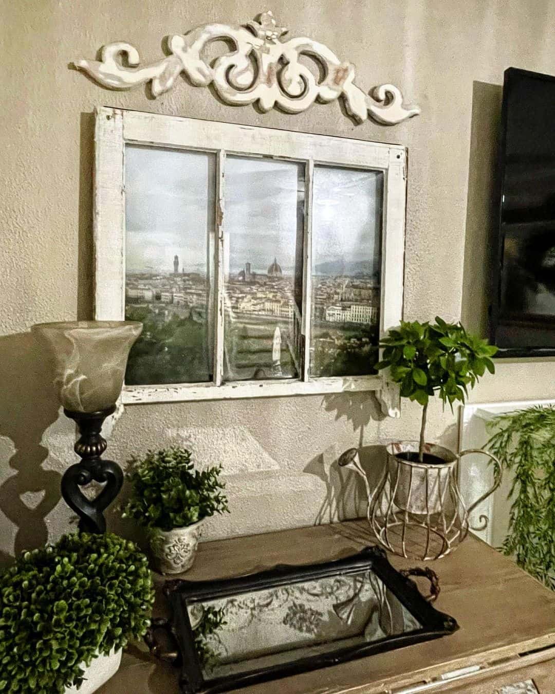 Showcase Artwork in a Vintage Window Frame