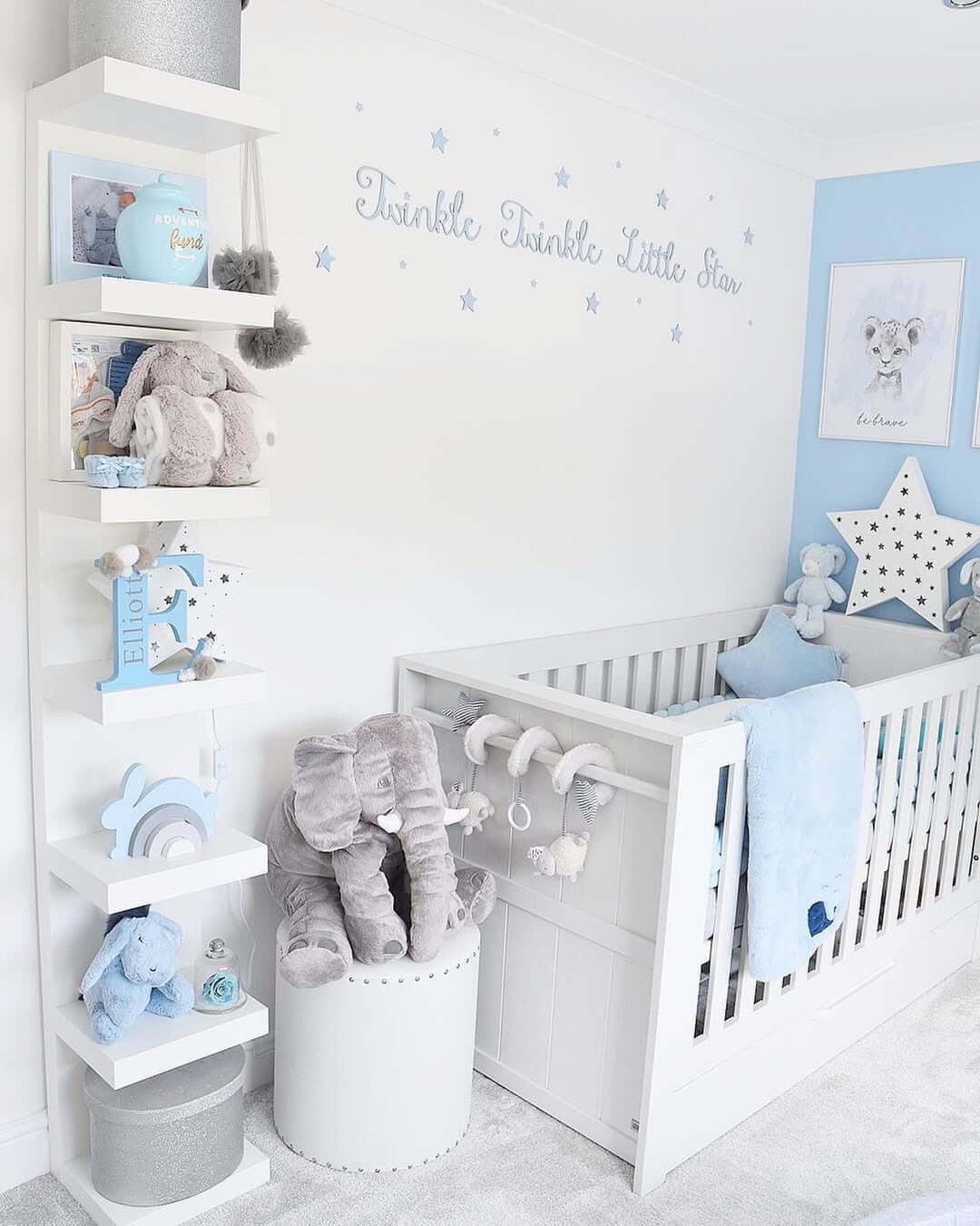 Floating White Shelves Display Whimsical Nursery Accents