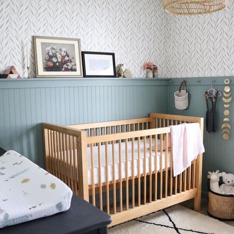 Soften the Nursery with Blue Beadboard Walls