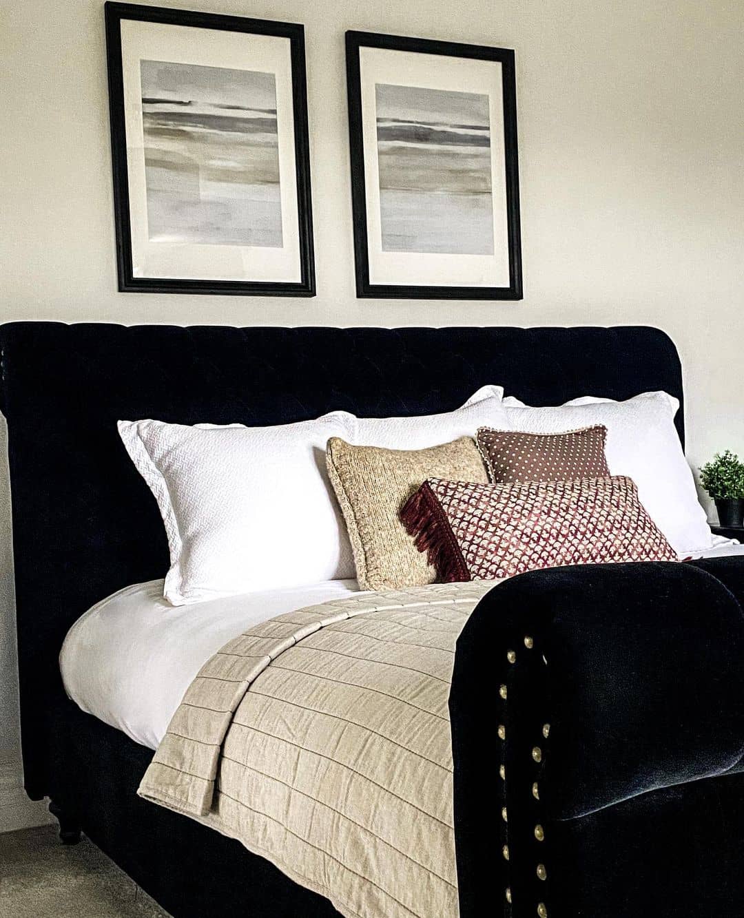 Frame the Bed with Abstract Landscape Art