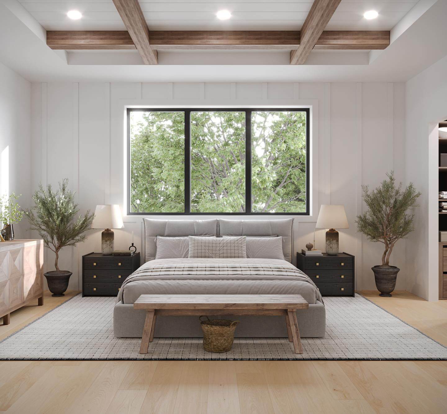 Enhance the Ceiling with Exposed Wooden Beams