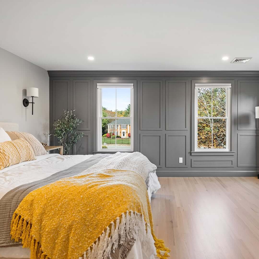 Paneled Wall With Varied Recessed Sections Adds Depth