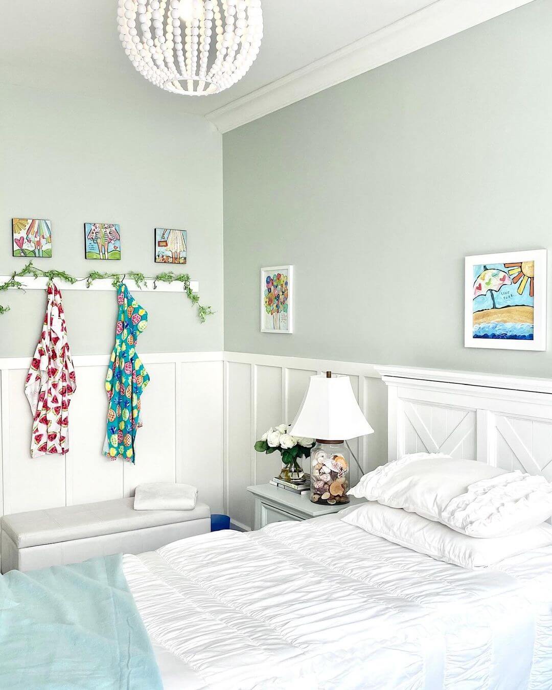 Board and Batten Walls Frame a Display of Children's Art