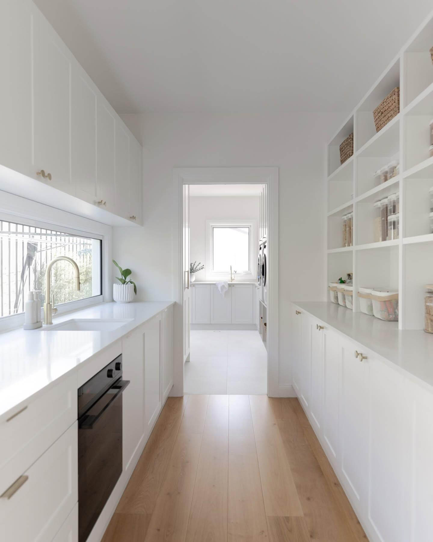 Open Shelving With Woven Baskets for Textured Storage