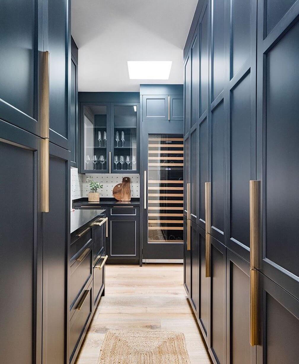 Integrate a Wine Fridge with Glass Display Cabinetry