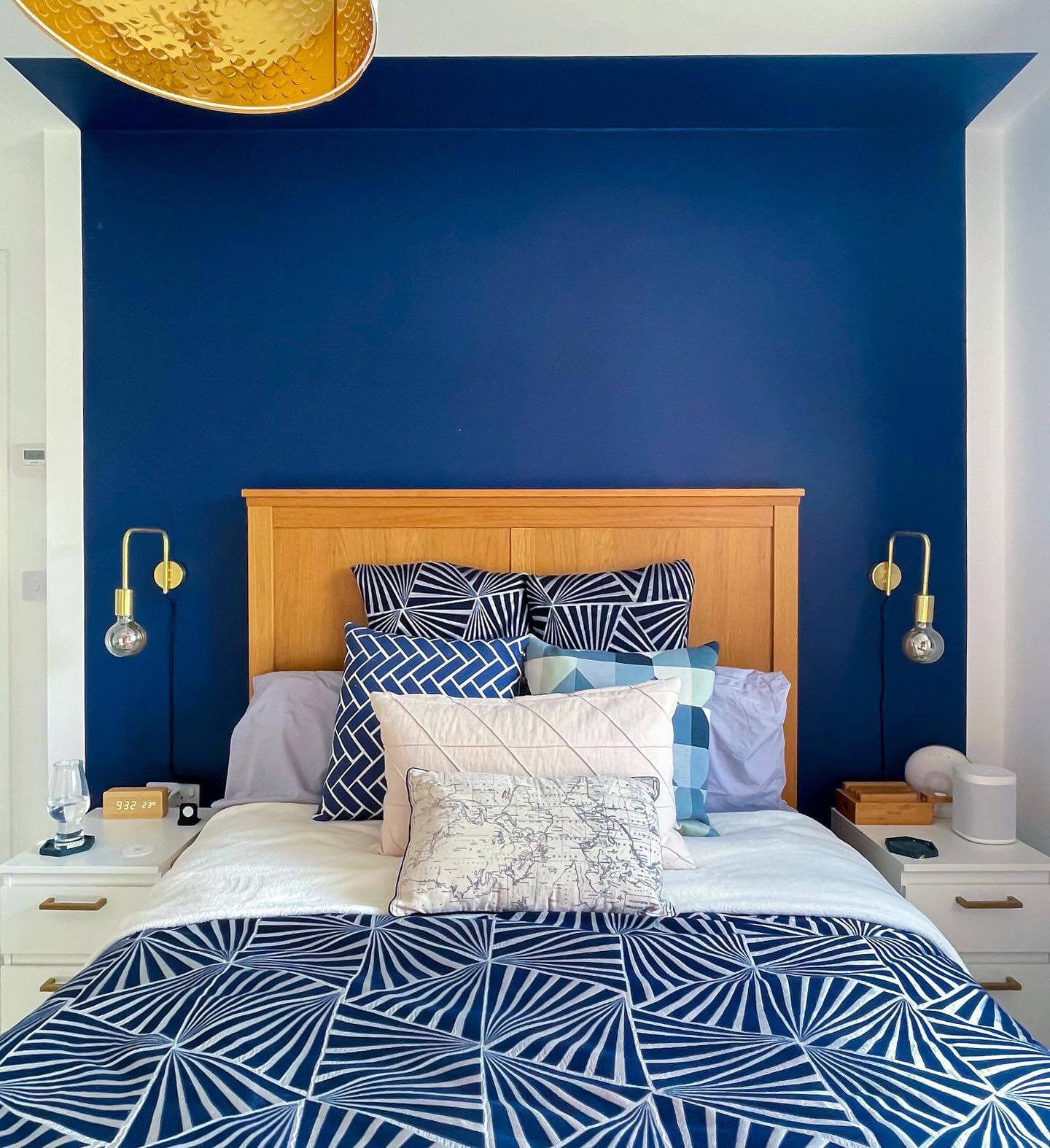 Layer Navy and White Pillows for a Graphic Statement