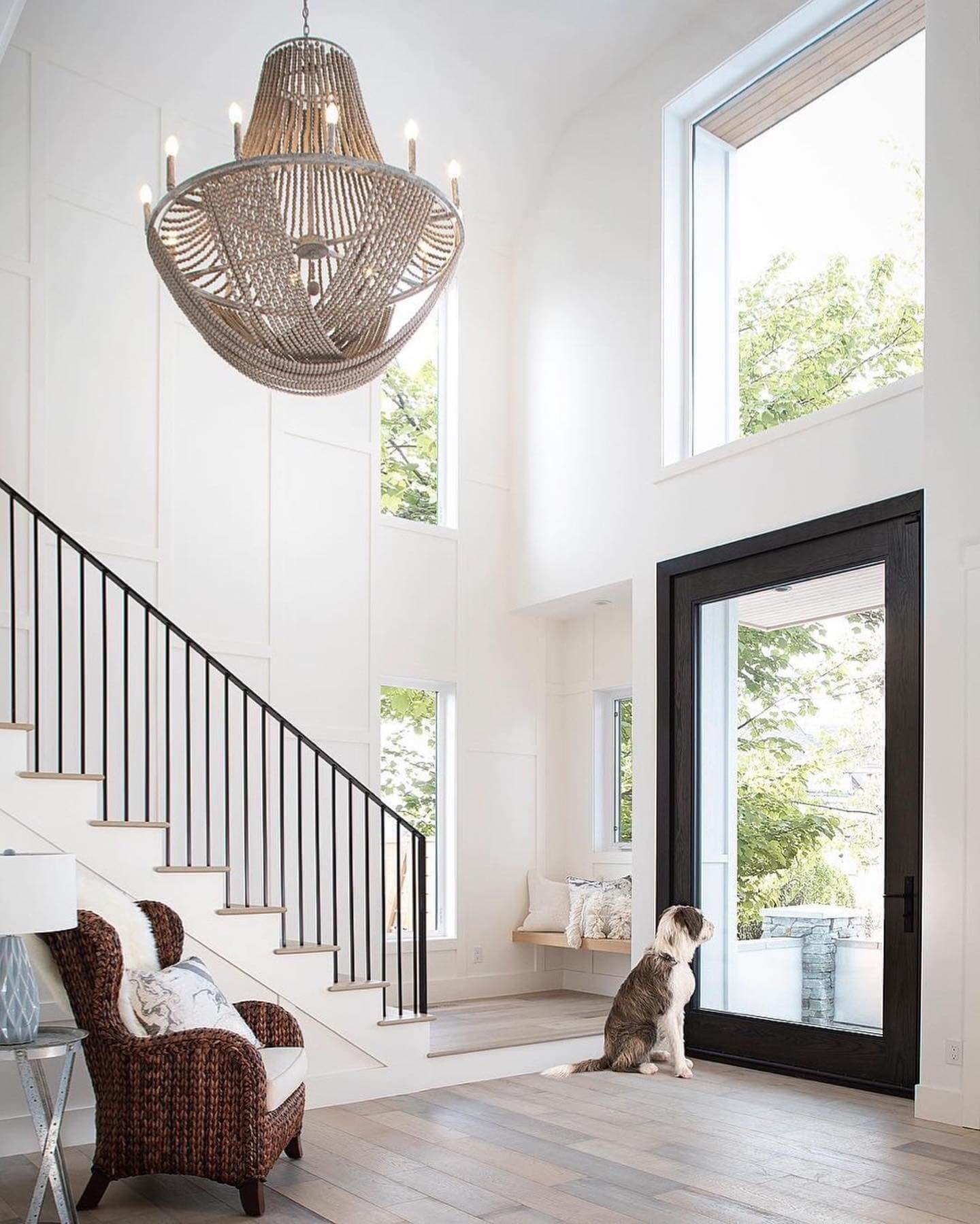 Beaded Chandelier Adds Organic Texture to a Grand Entry