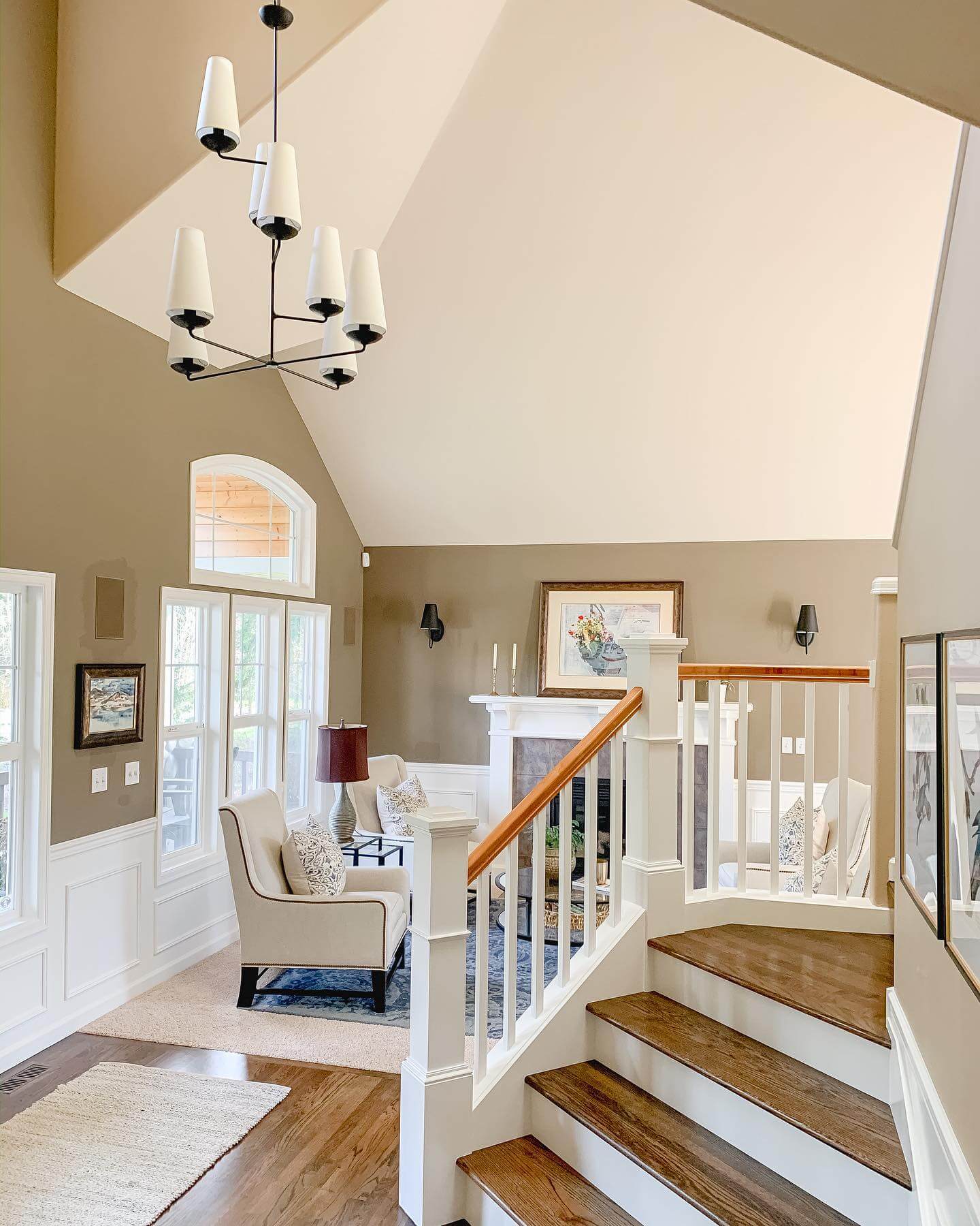 Modern Black Chandelier With Tapered Shades