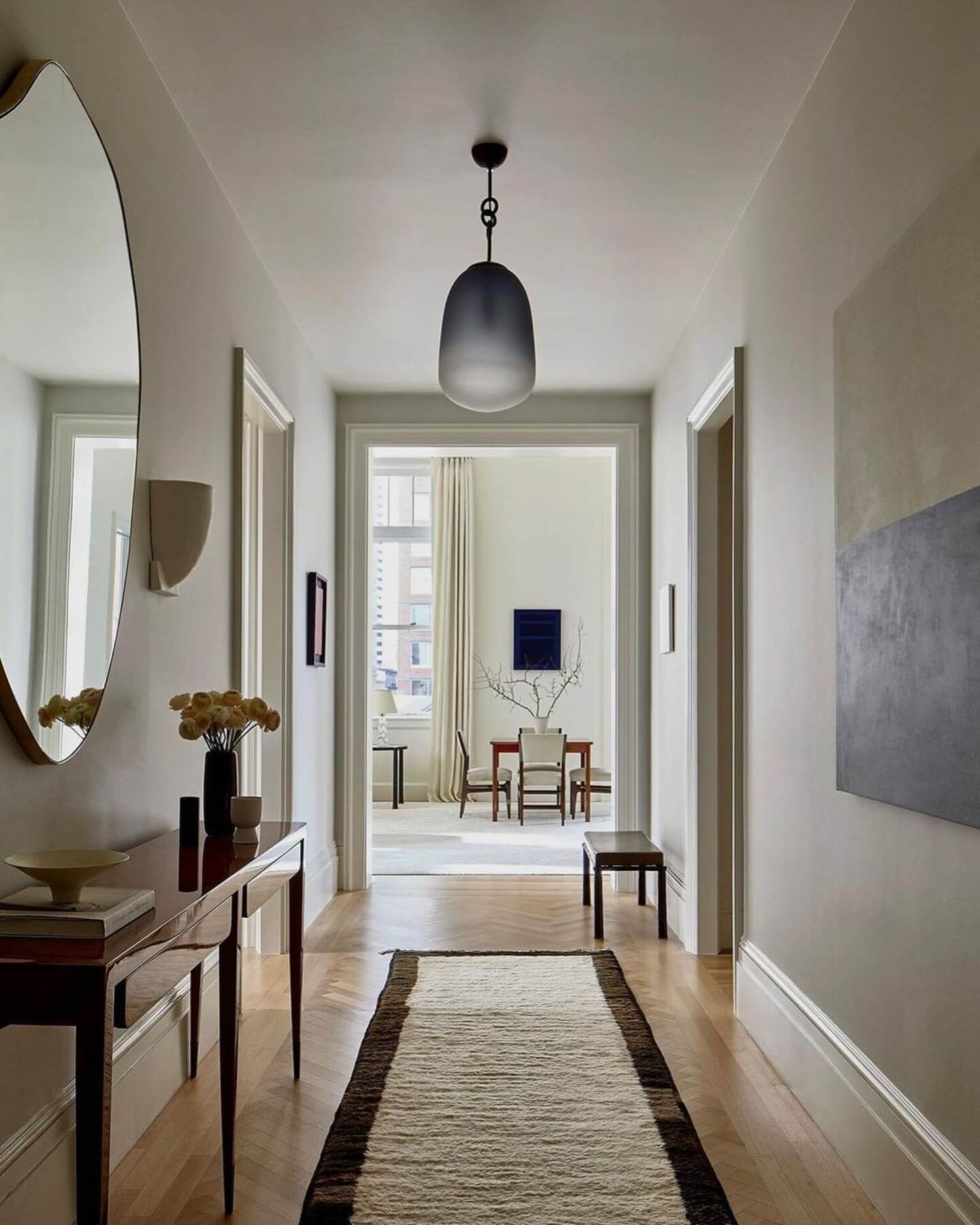 Soften Your Hallway with a Frosted Glass Bell Pendant