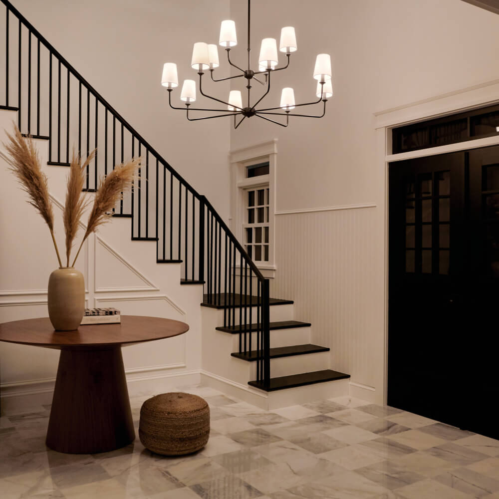 Illuminate with a Wide-Spreading Drum Shade Chandelier