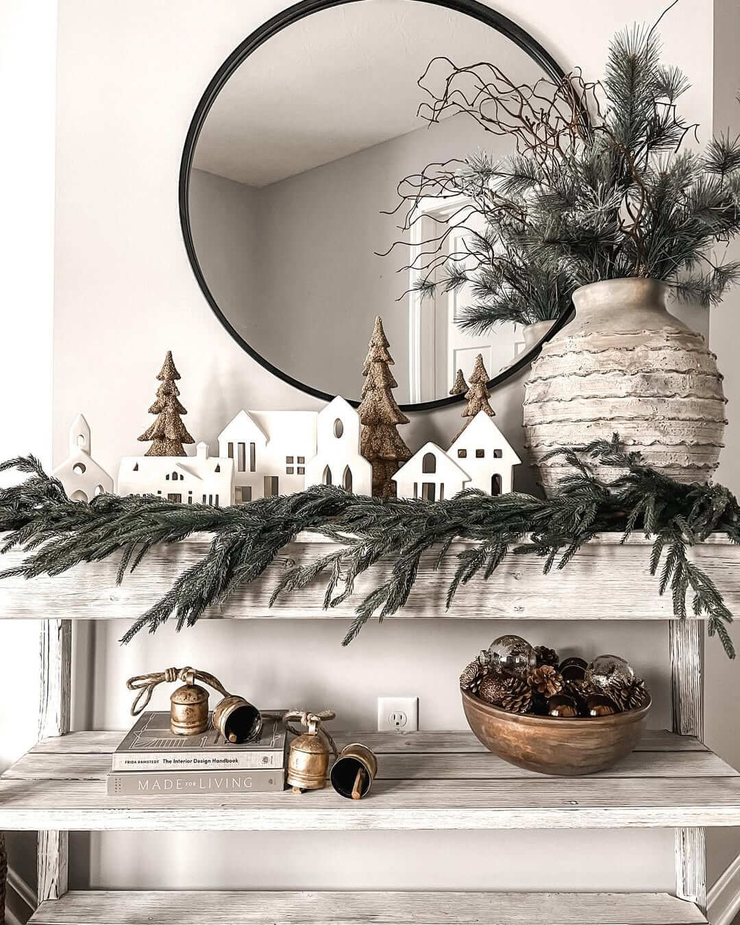 White Village Houses Create a Whimsical Winter Scene