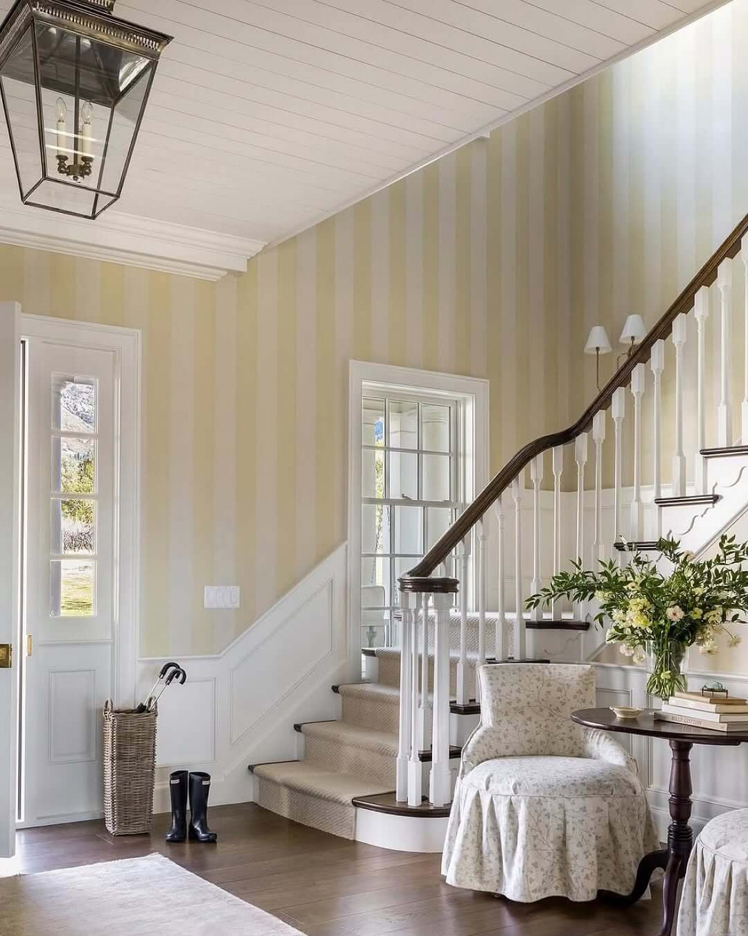 Soft Yellow and Cream Stripes Welcome Guests