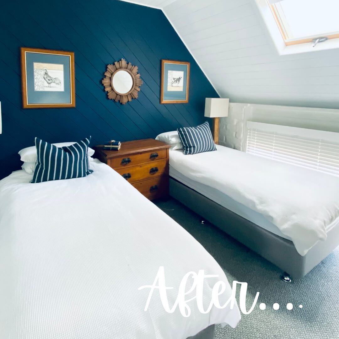 Deep Blue Shiplap Wall for Dramatic Contrast