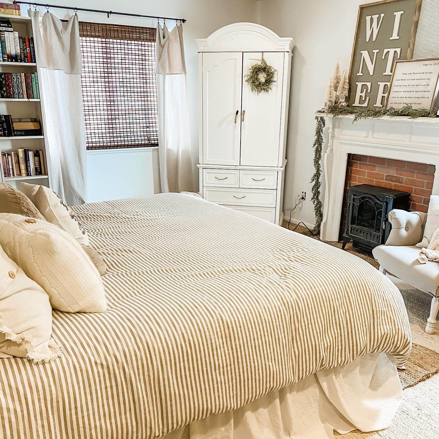 Tall White Armoire with Arched Detailing