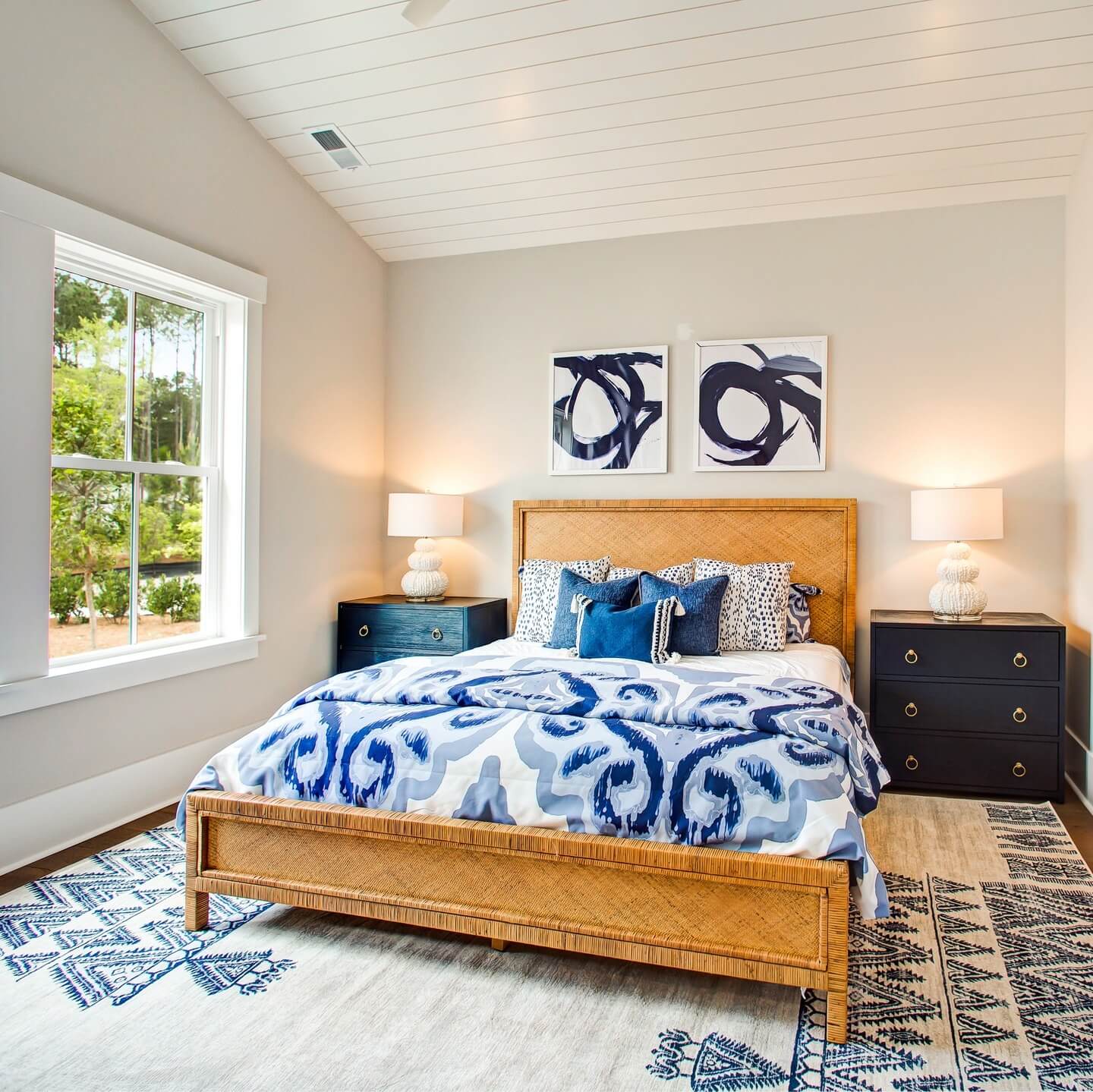Woven Rattan Bed Frame Adds Natural Texture