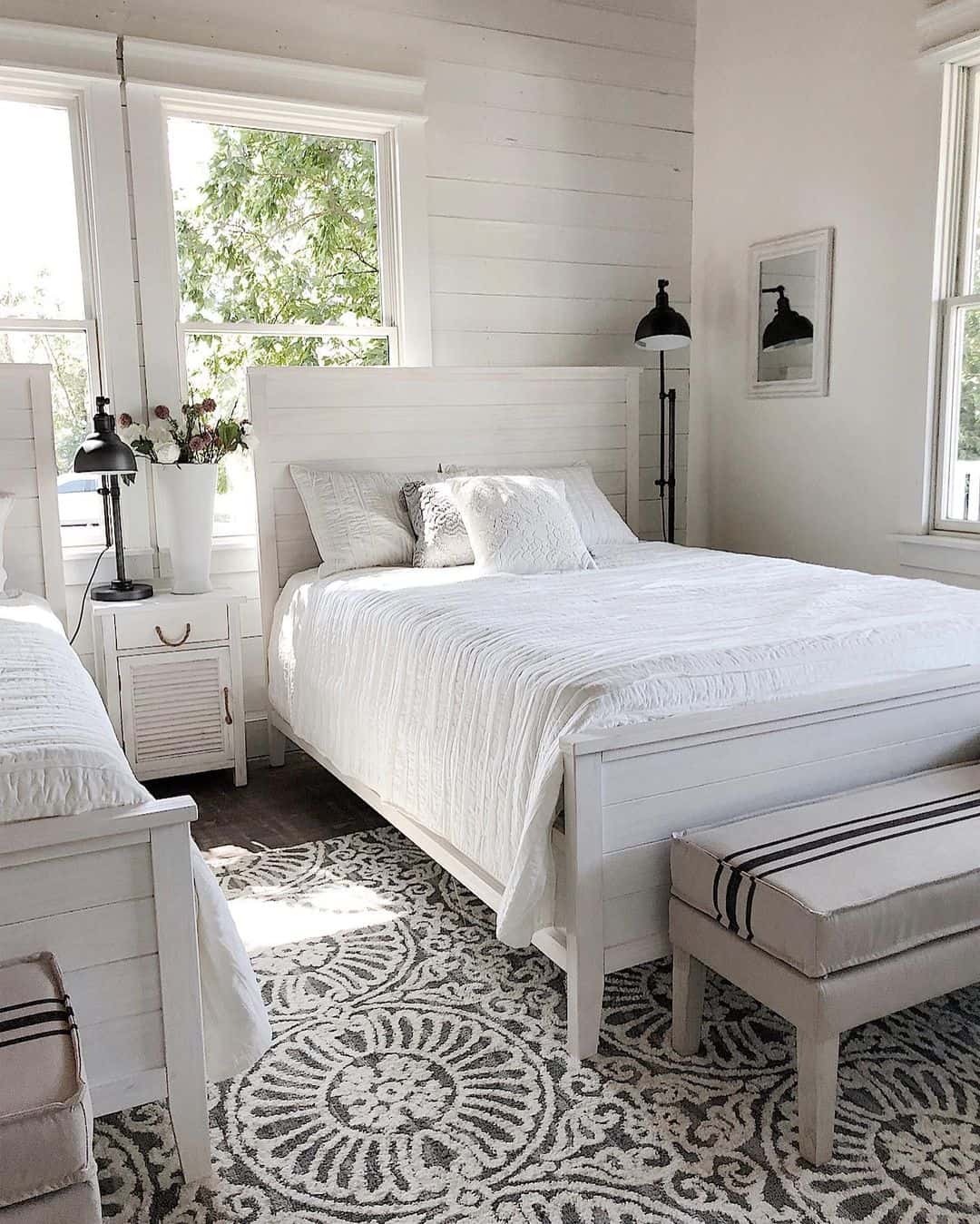 White Plank Headboards and Matching Bed Frames