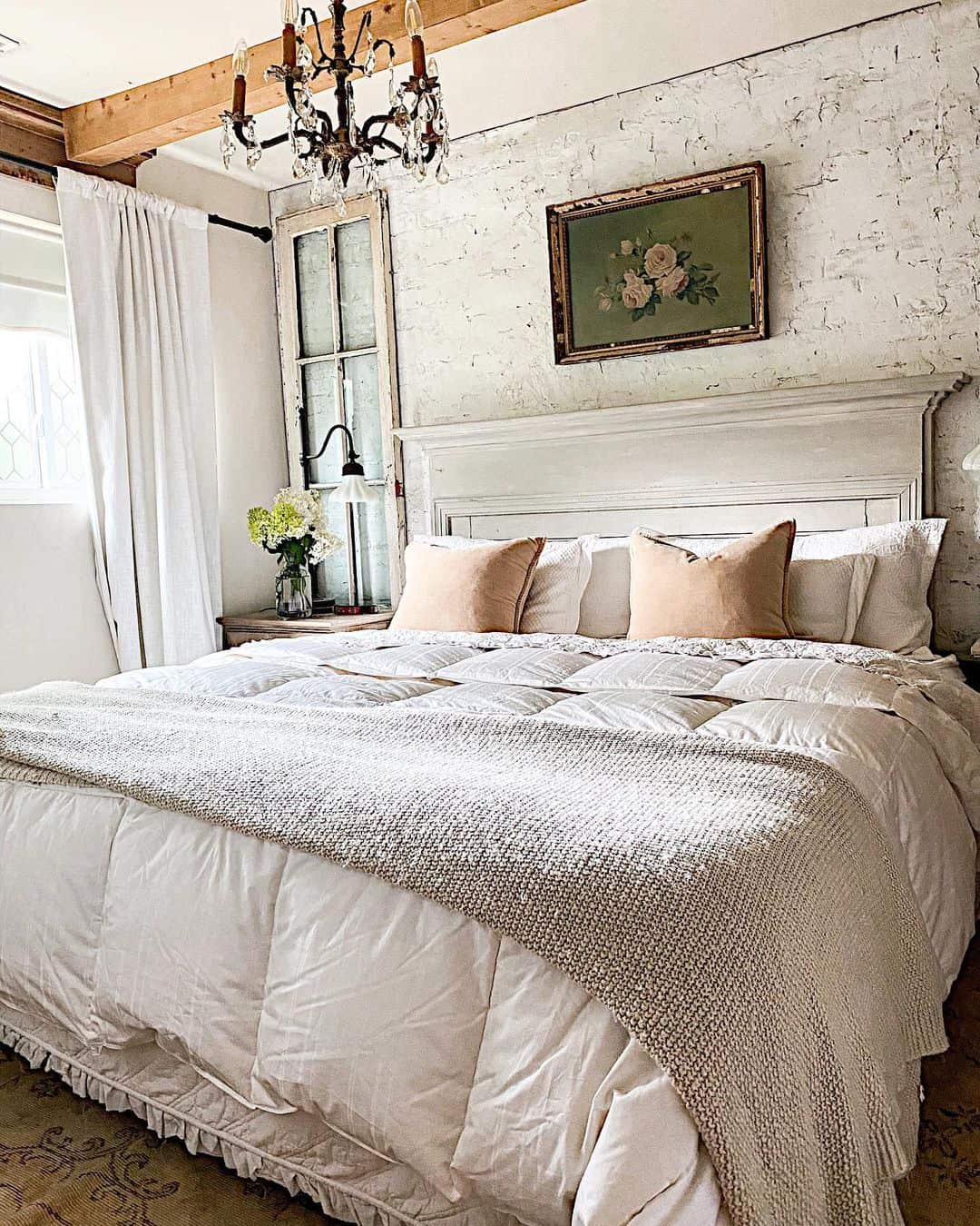 Distressed Window Pane Creates a Rustic Side Table Accent