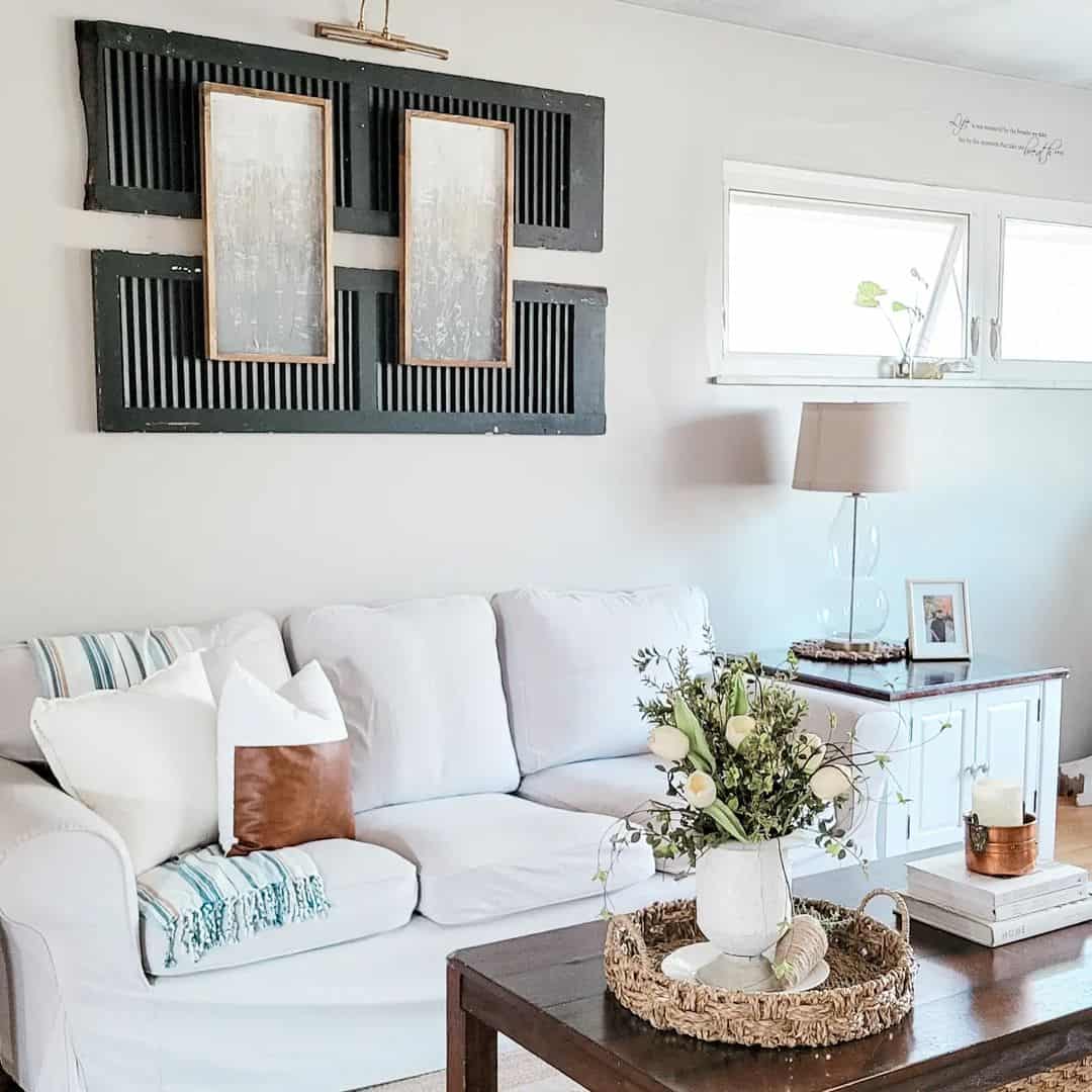 Vintage Grilles Layered to Frame Abstract Art