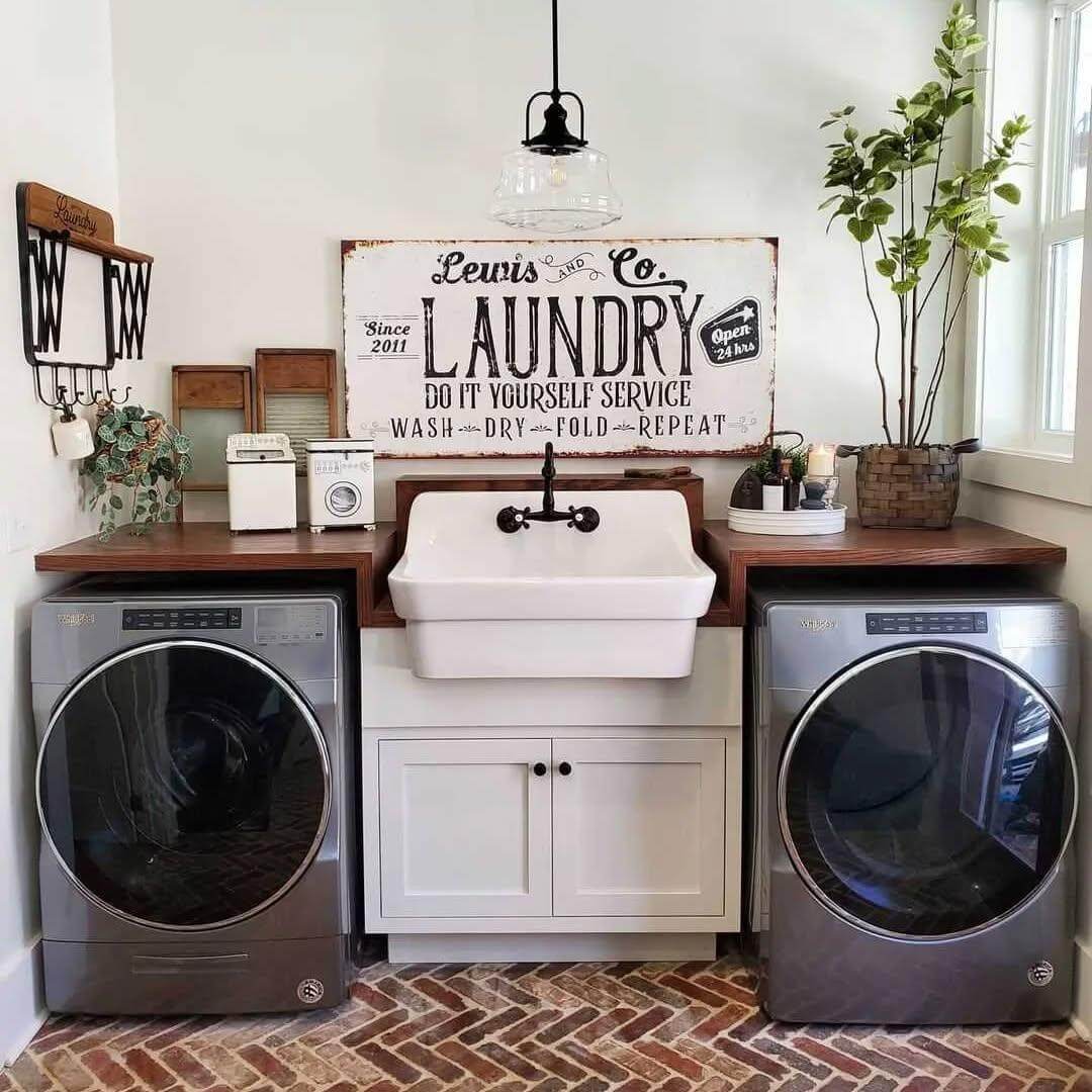 Anchor Your Laundry Room with a Classic Farmhouse Sink