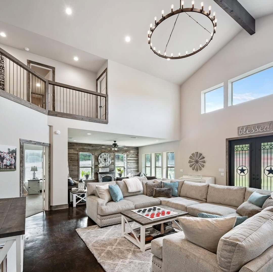 Reclaimed Wood Accent Wall Adds Rustic Charm to Living Room