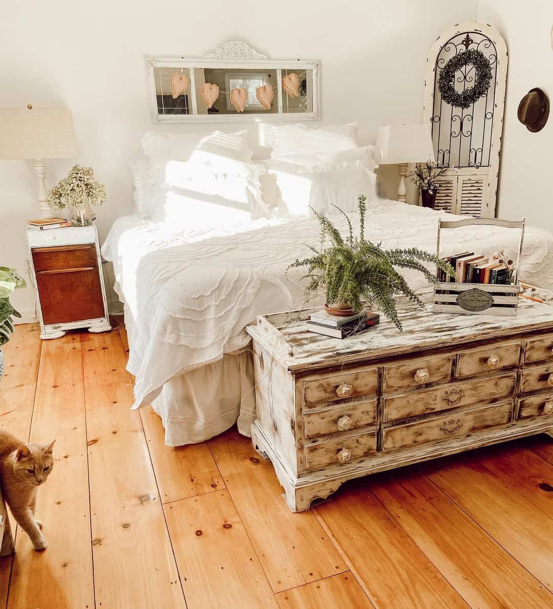 Distressed Dresser as a Bedside Table