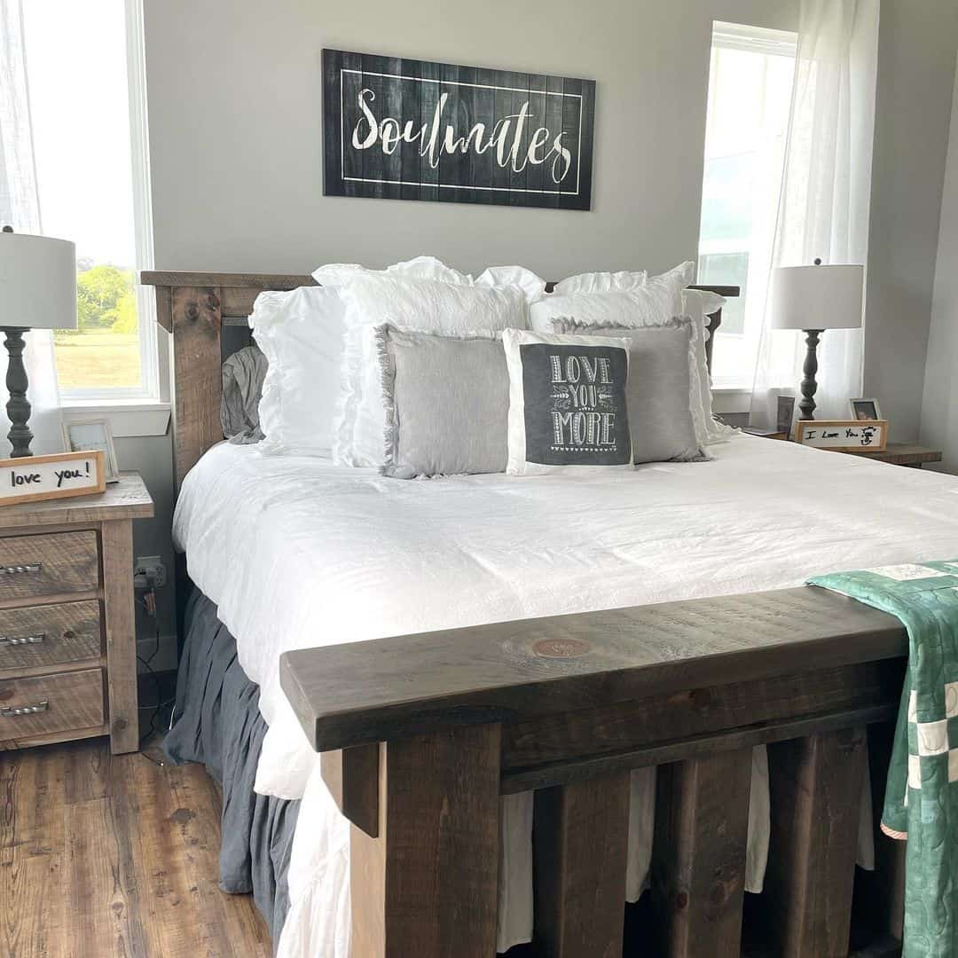 Rustic Bed Frame with Built-In Storage