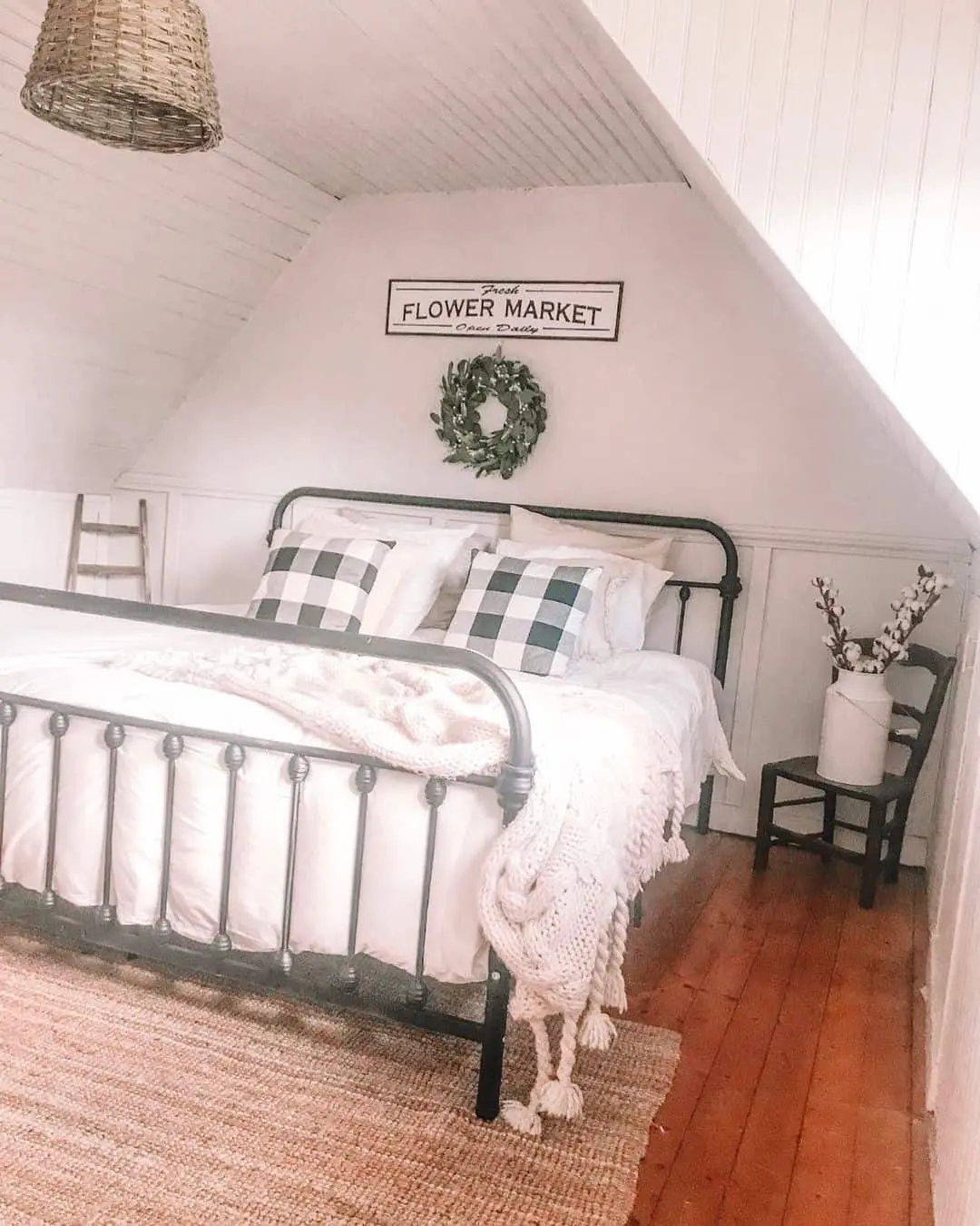 Black Metal Bed Frame with Vintage Finials