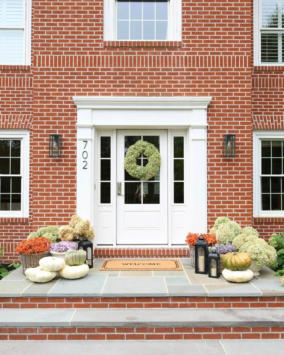White Pumpkins and Gourds with Classic Lanterns