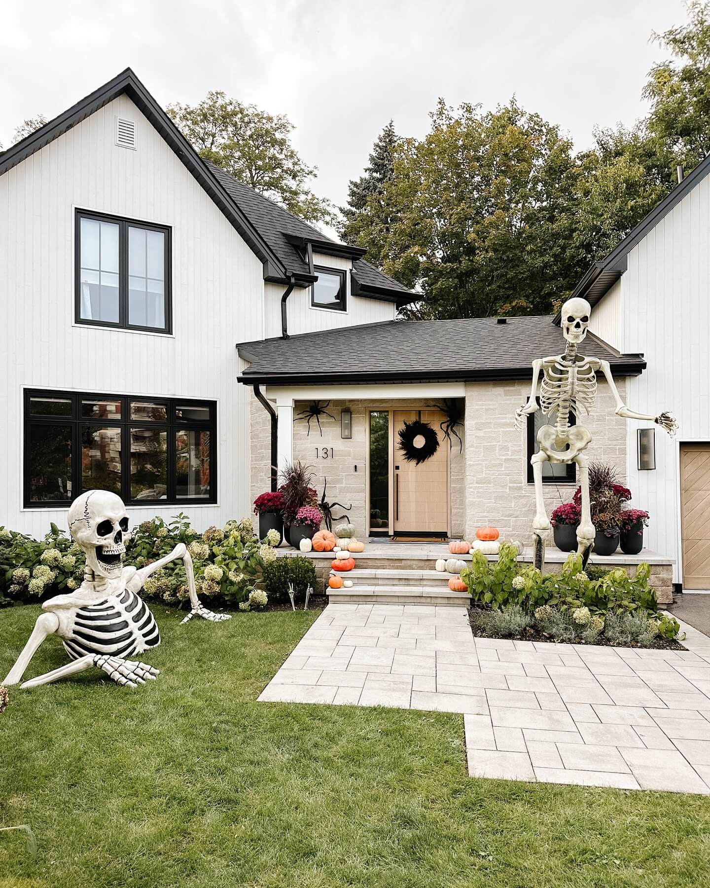 Giant Skeletons for a Spooky Halloween Welcome