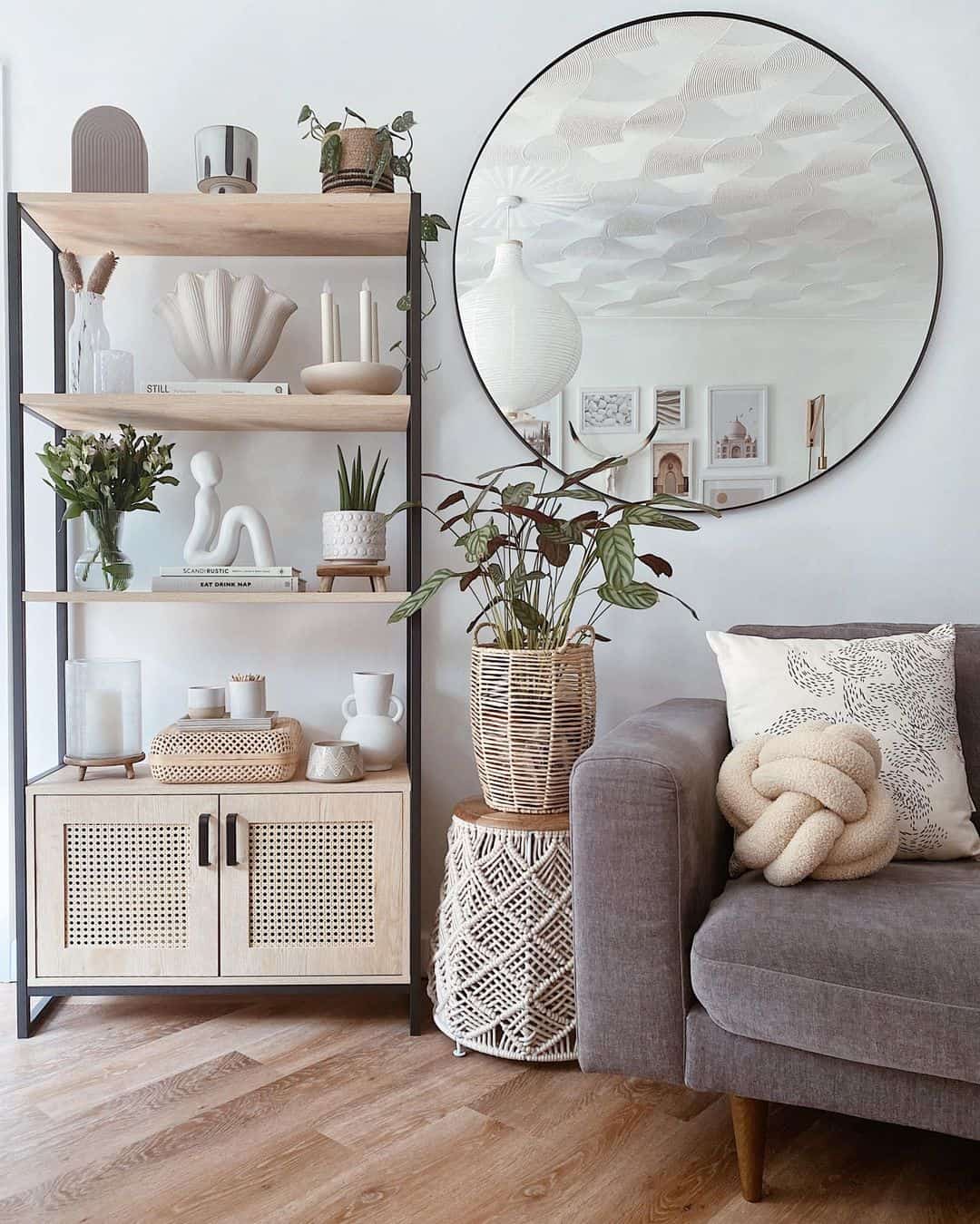Anchor Your Gallery Wall with a Round Mirror