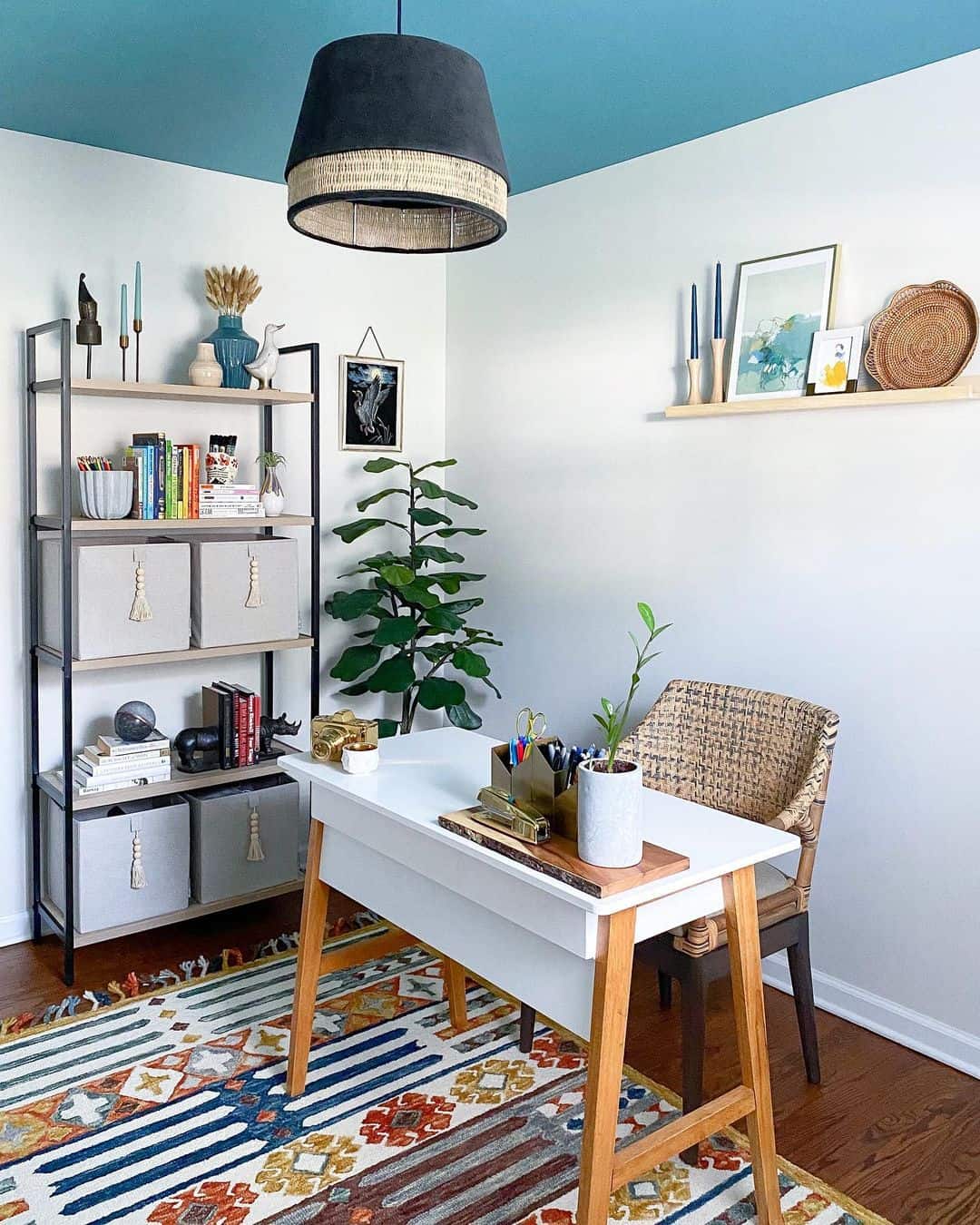 Tiered Bookshelf With Tassel Bins Adds Boho Storage