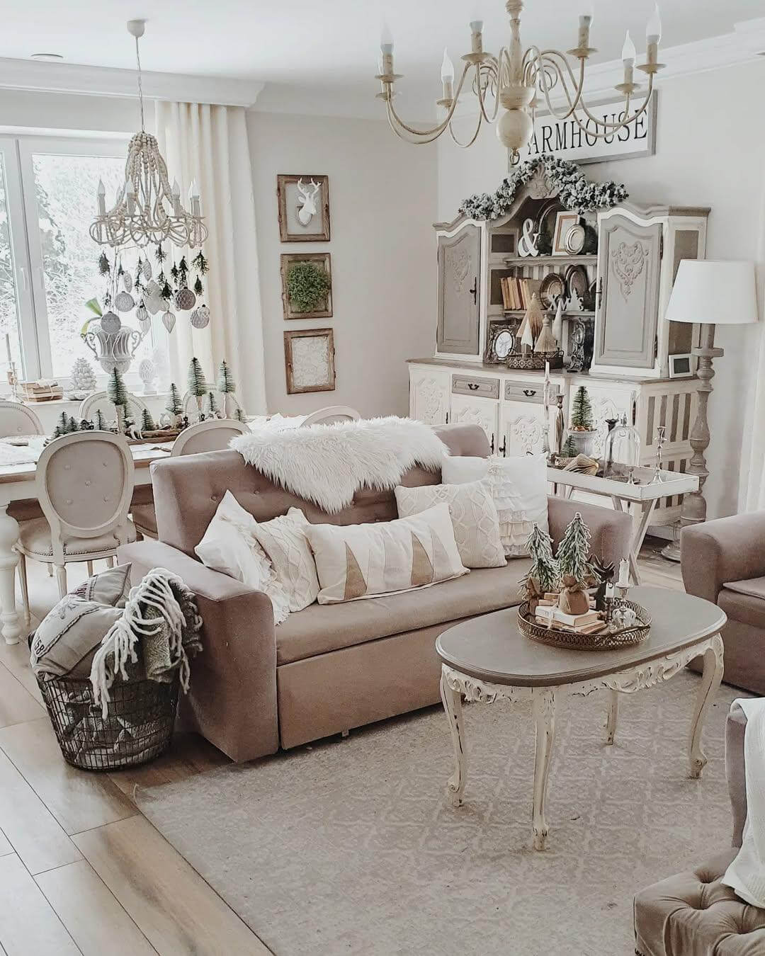 Ornate Tray Styles a Cozy Vignette on the Coffee Table