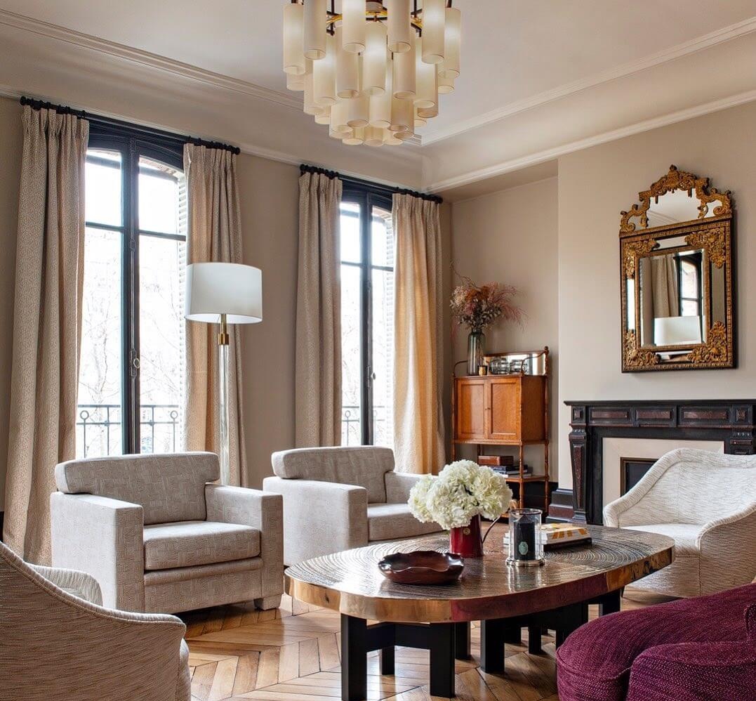 Ornate Mirror Above Fireplace Adds a Gilded Focal Point
