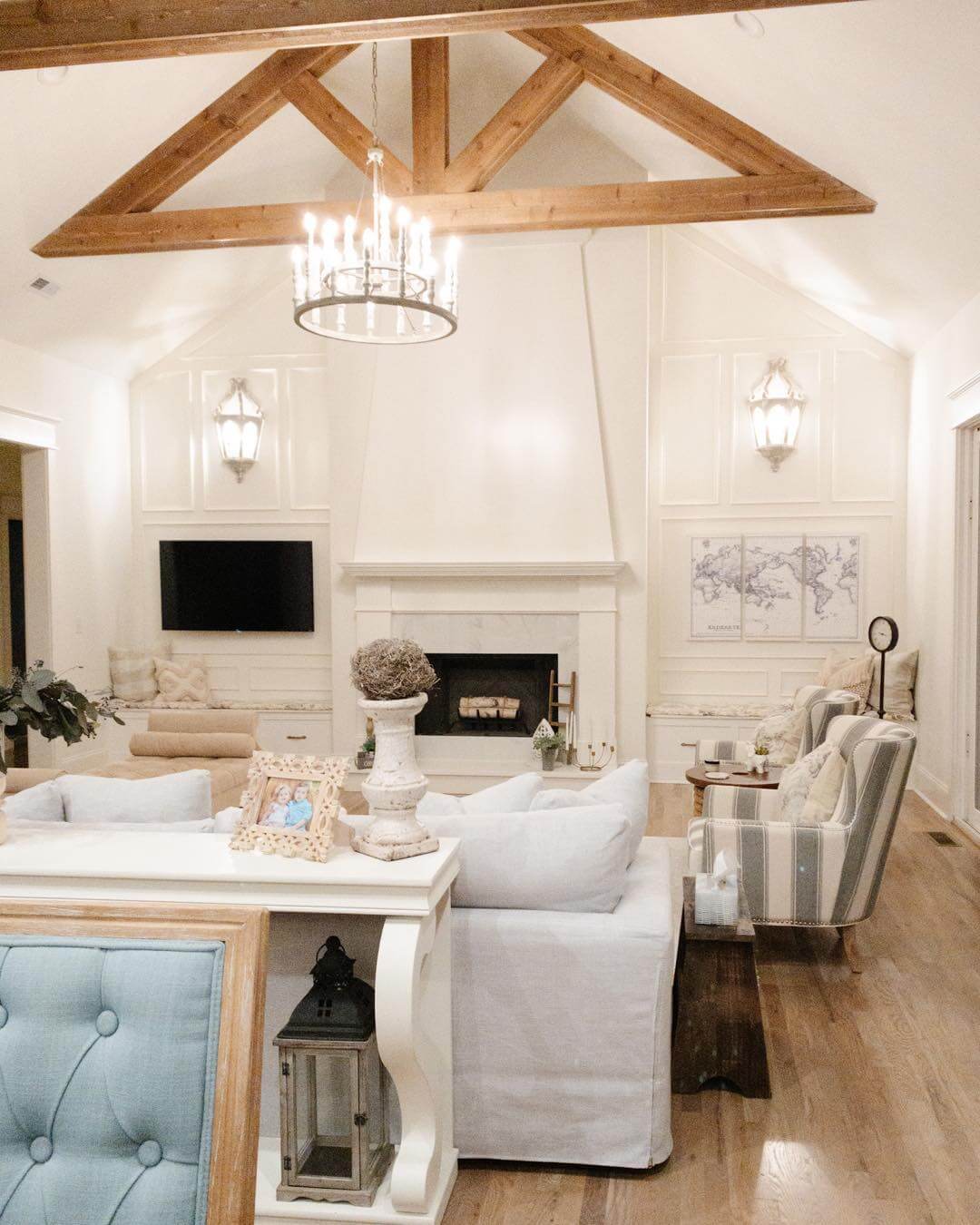 Exposed Wood Beams Add Rustic Charm to Vaulted Ceilings