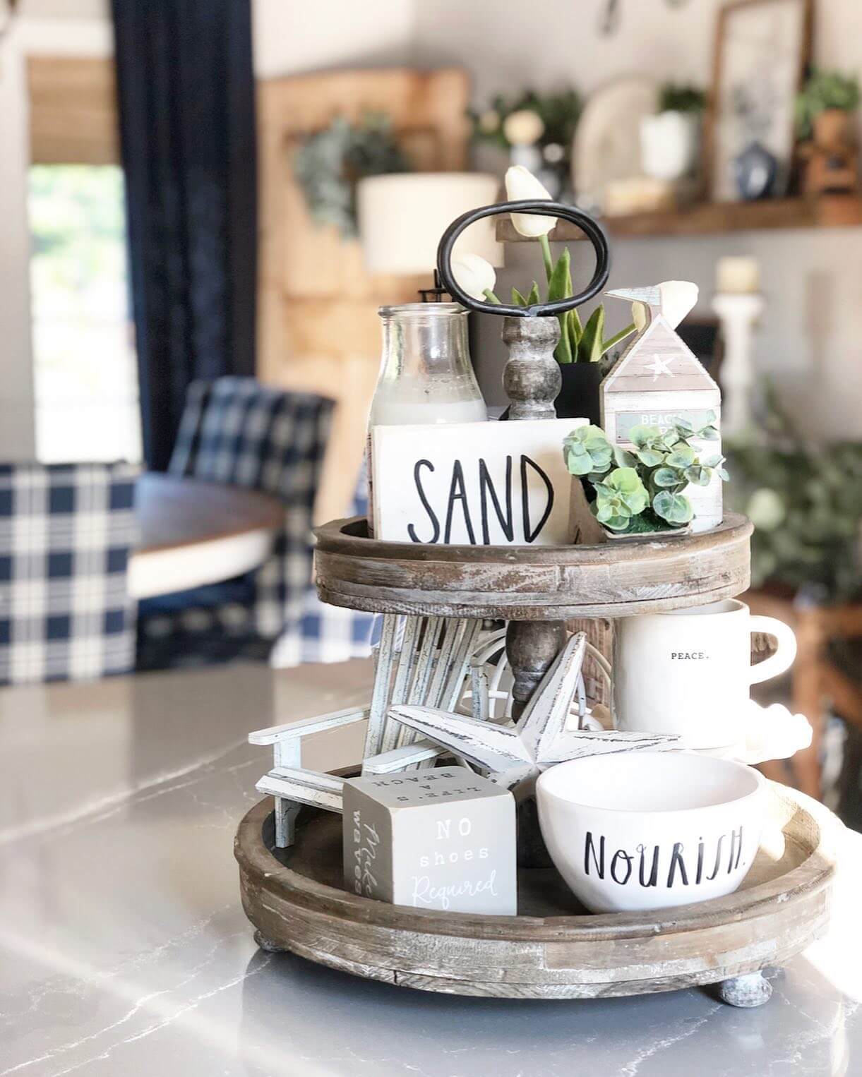 Style a Tiered Tray for Coastal Vibes